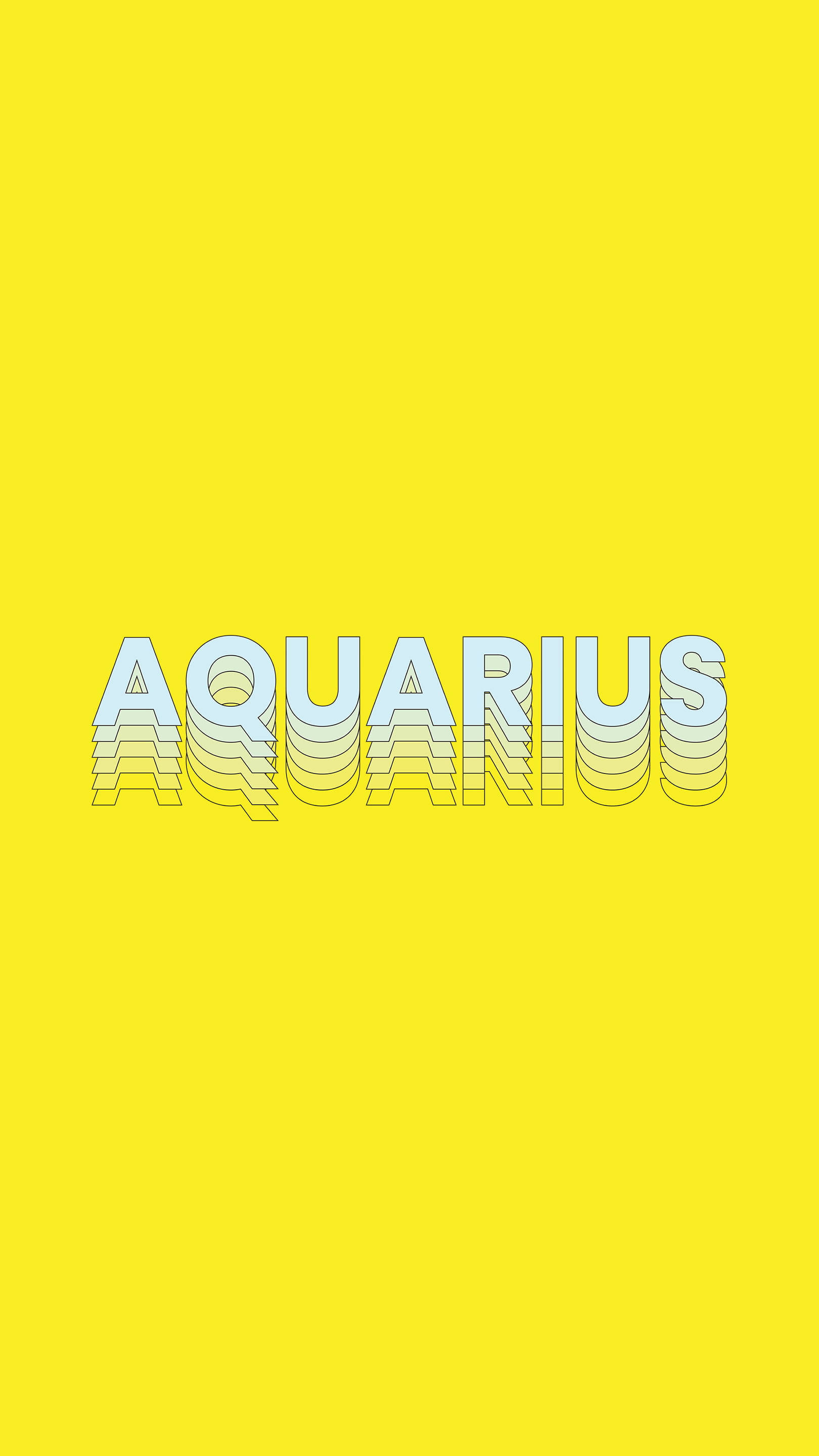 Aquarius, yellow, light blue, 2K Phone Wallpaper