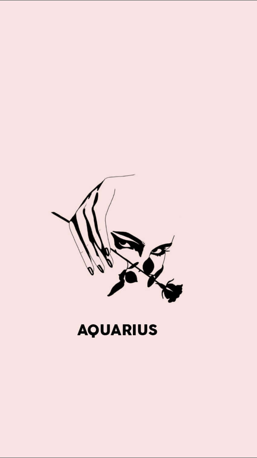 Aquarius, rose, soft pink background, HD Phone Wallpaper