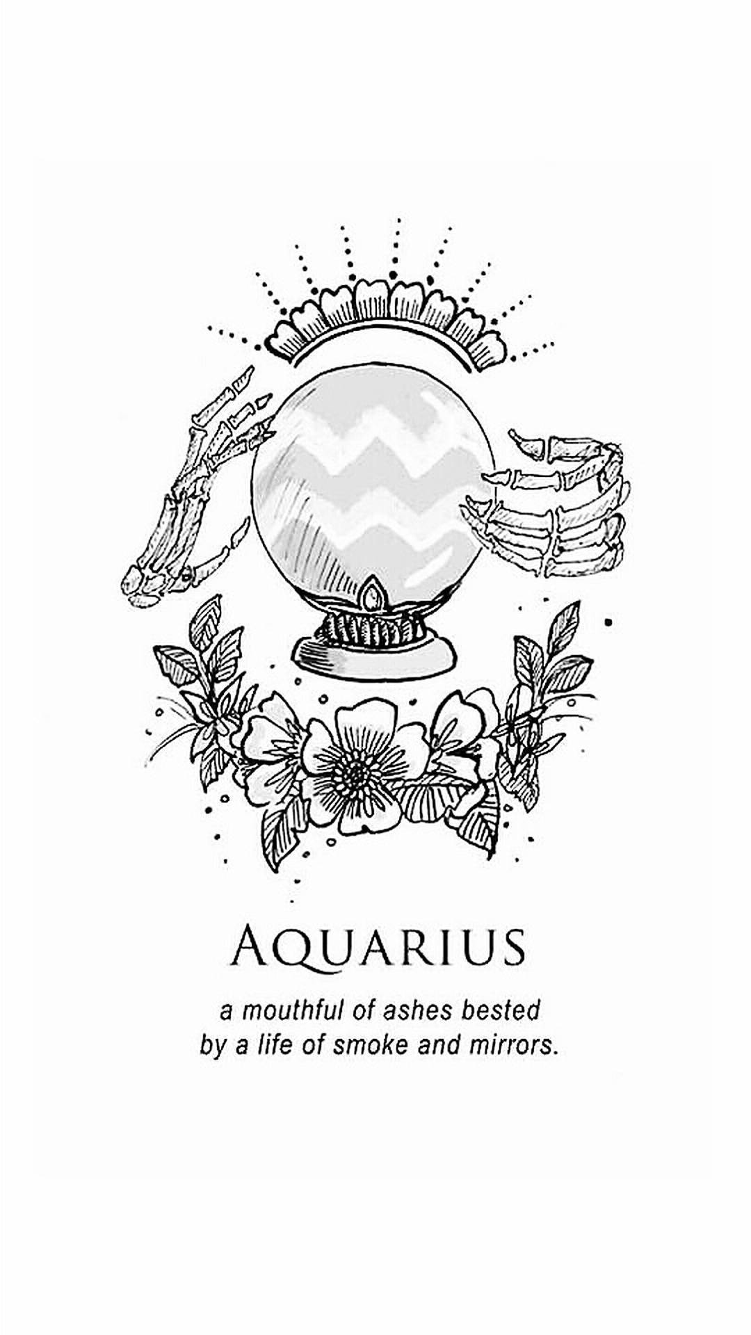 Aquarius, crystal ball, skeletal hands, Full HD Phone Wallpaper