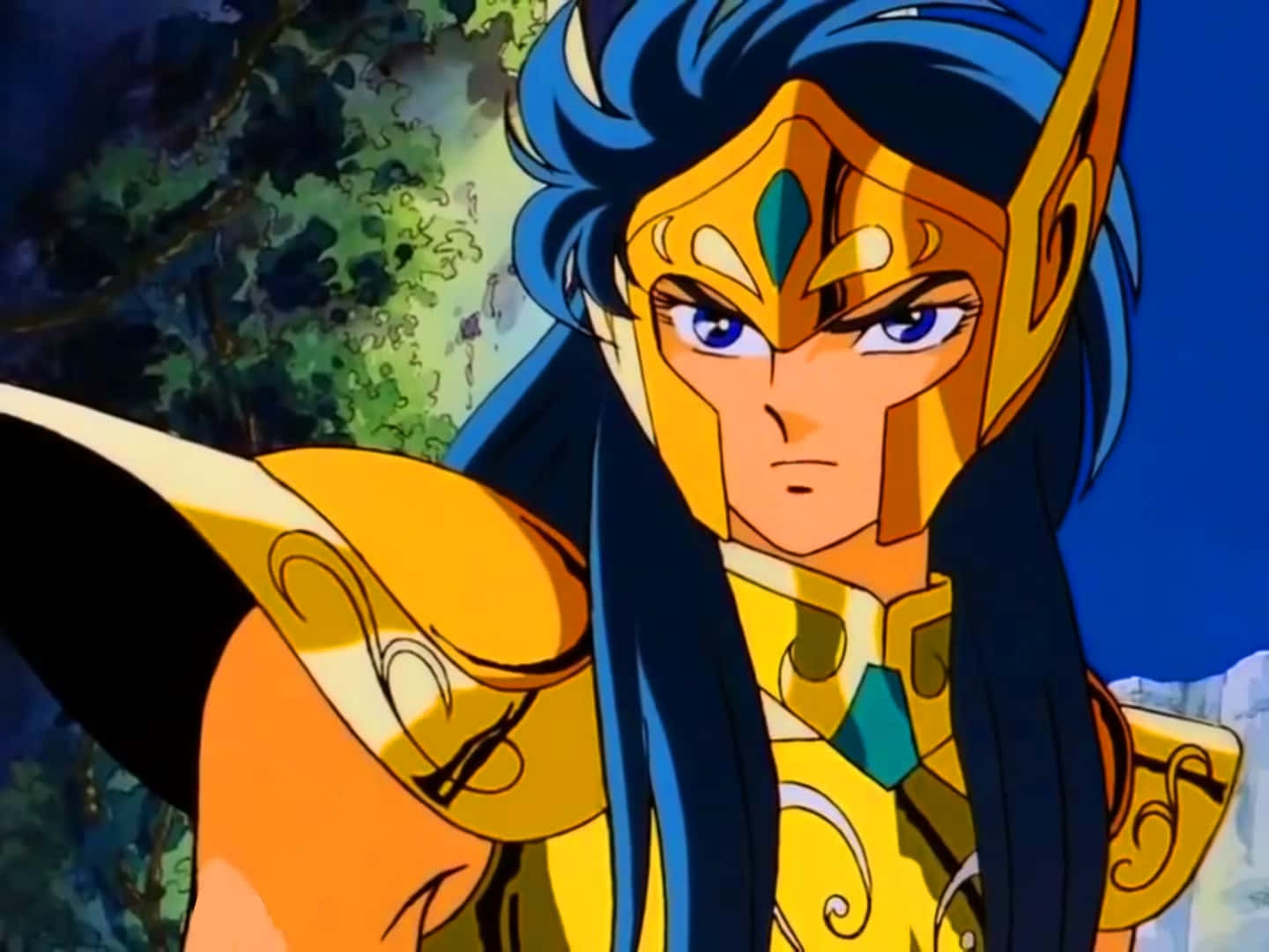 Aquarius Camus, full battle armor, golden armor, HD Desktop Wallpaper