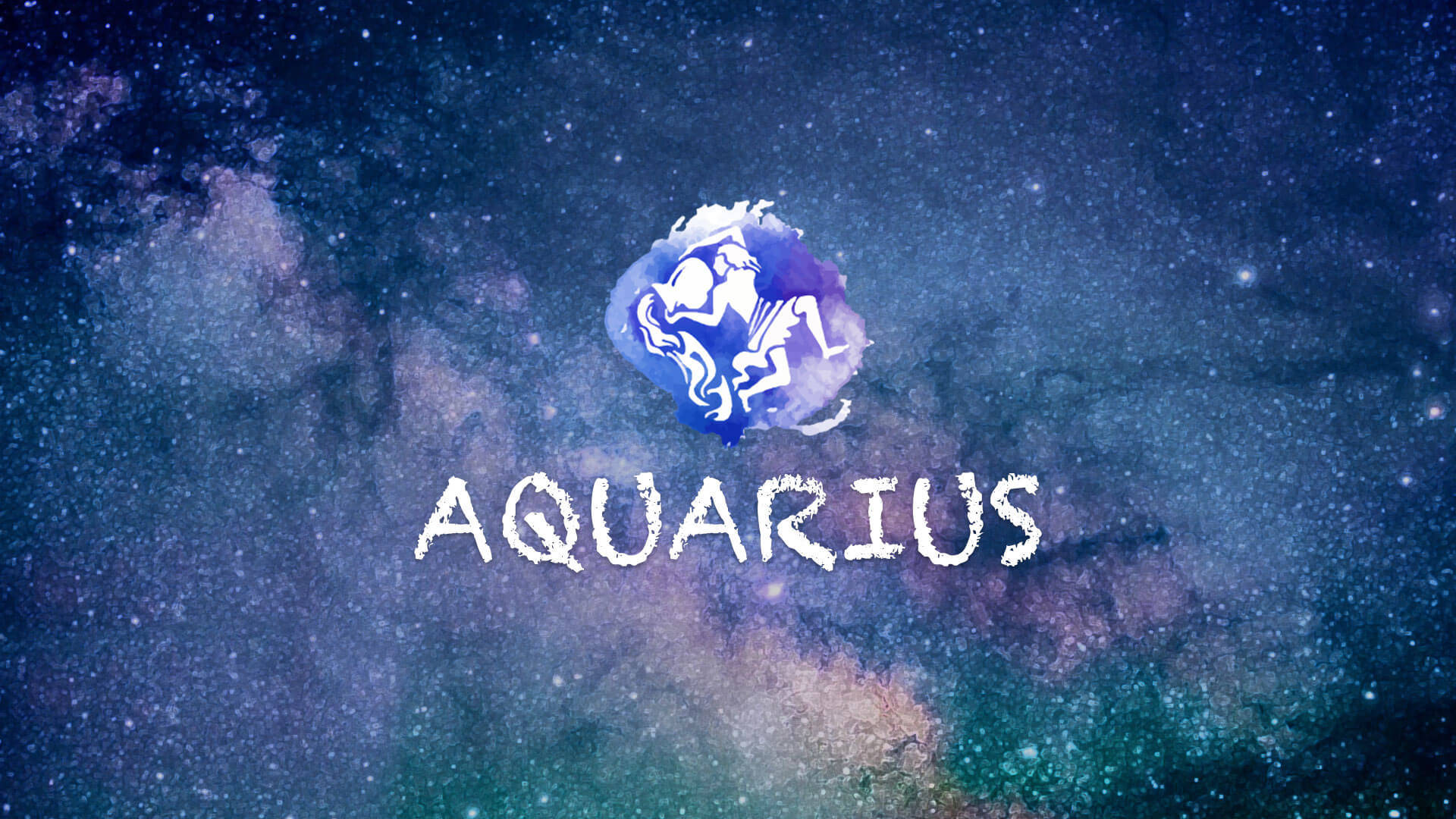 Aquarius Zodiac, galaxy, starry cosmic nebula, Full HD Desktop Wallpaper