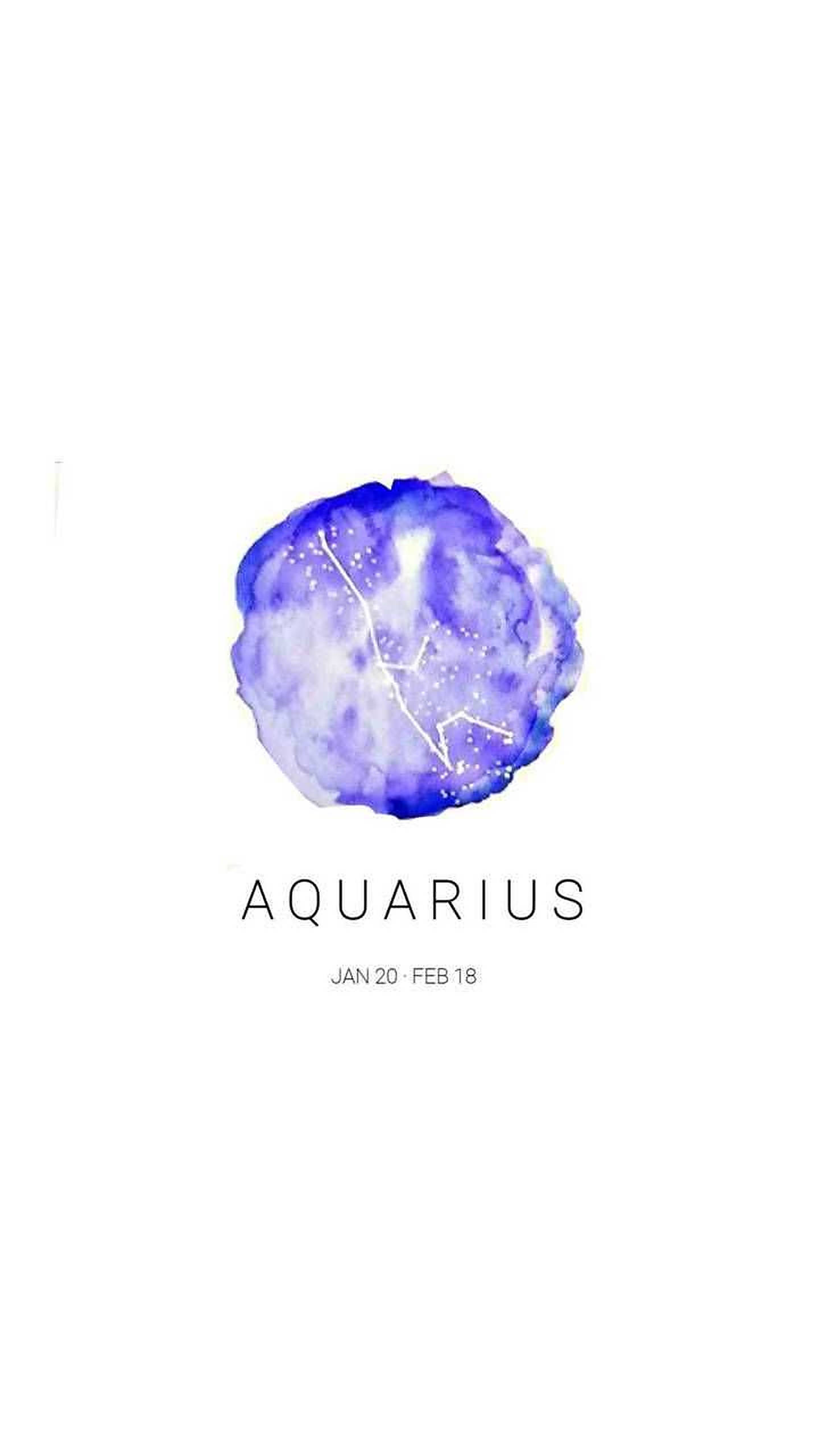 Aquarius Zodiac, indigo blue, watercolor, 2K Phone Wallpaper