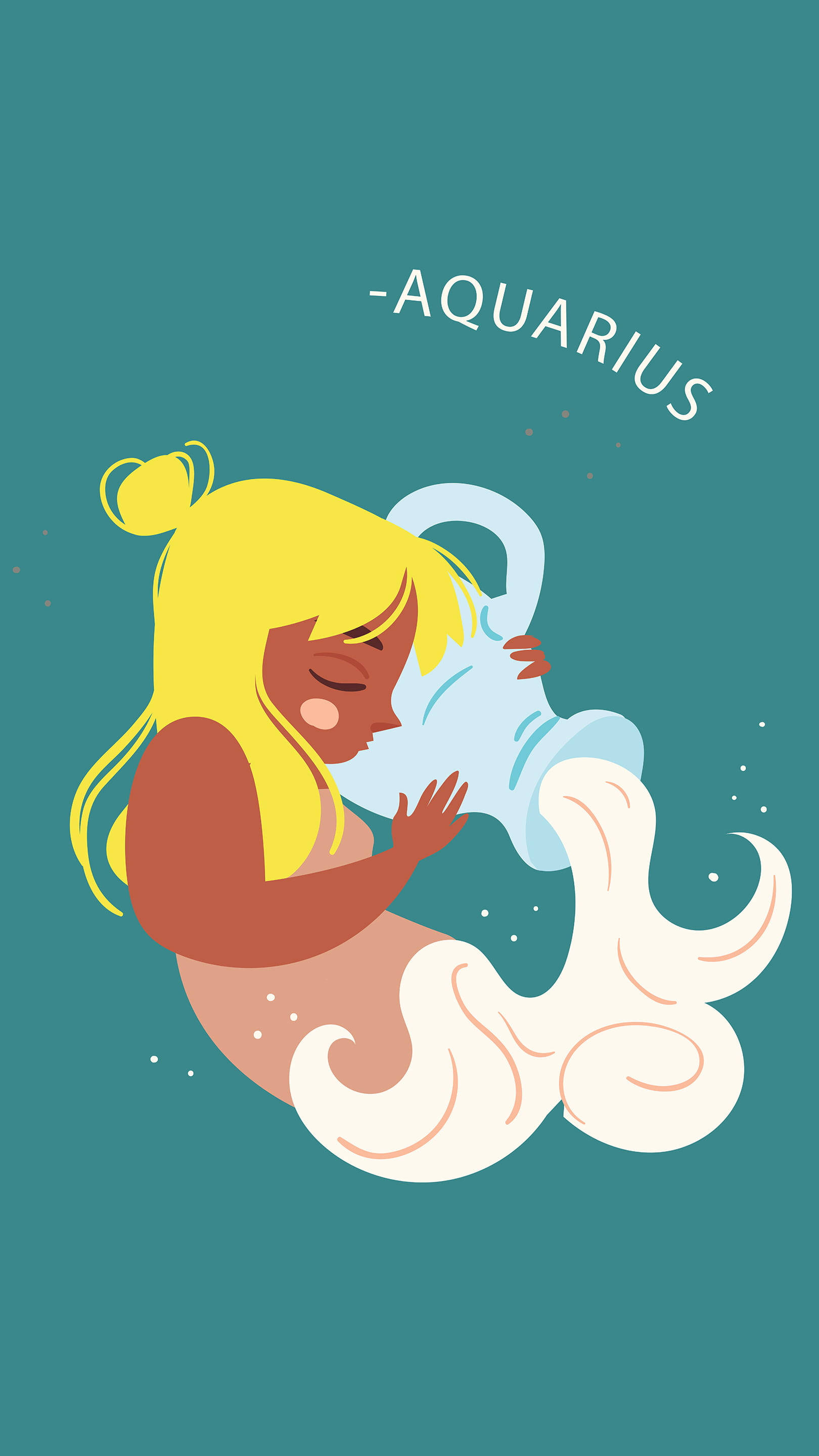 Aquarius, blonde hair, mermaid, 2K Phone Wallpaper