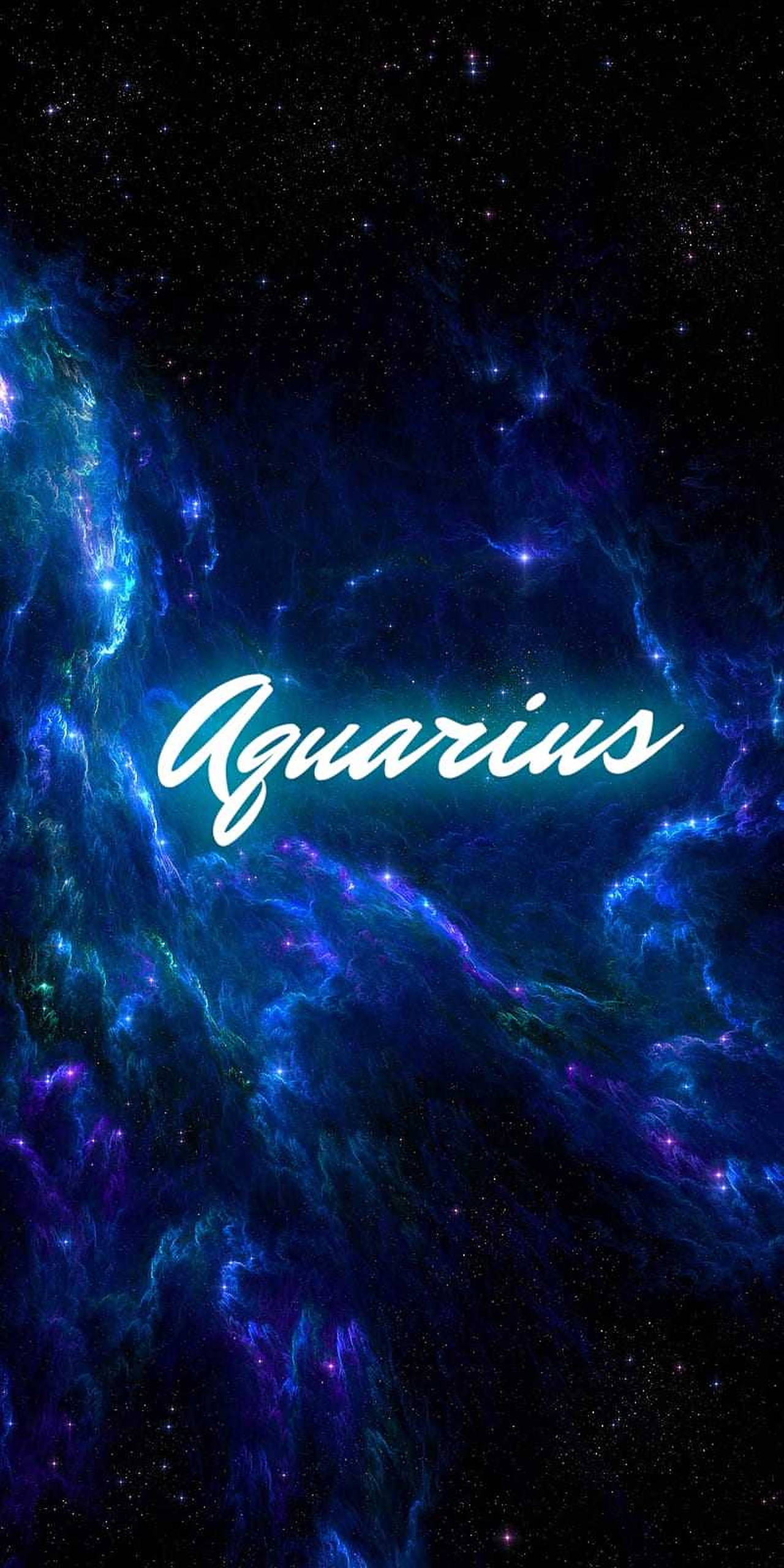Aquarius, Dark Galaxy, deep blues, 2K Phone Wallpaper