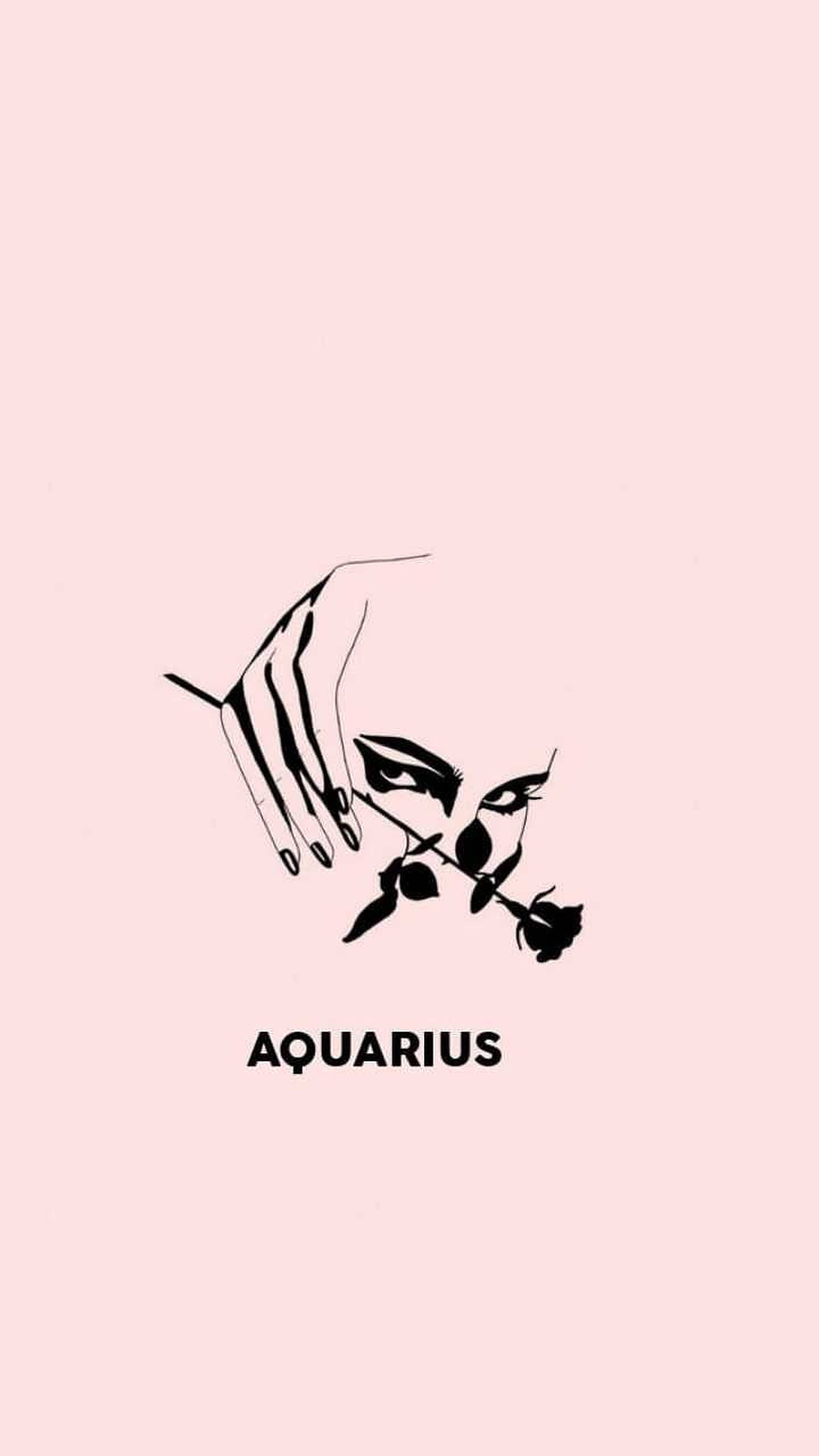 Aquarius, rose, stylized eyes, 2K Phone Wallpaper