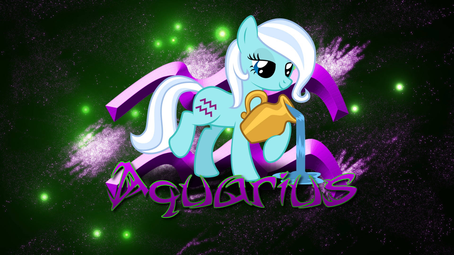 Aquarius, light blue, white mane, Full HD Desktop Wallpaper