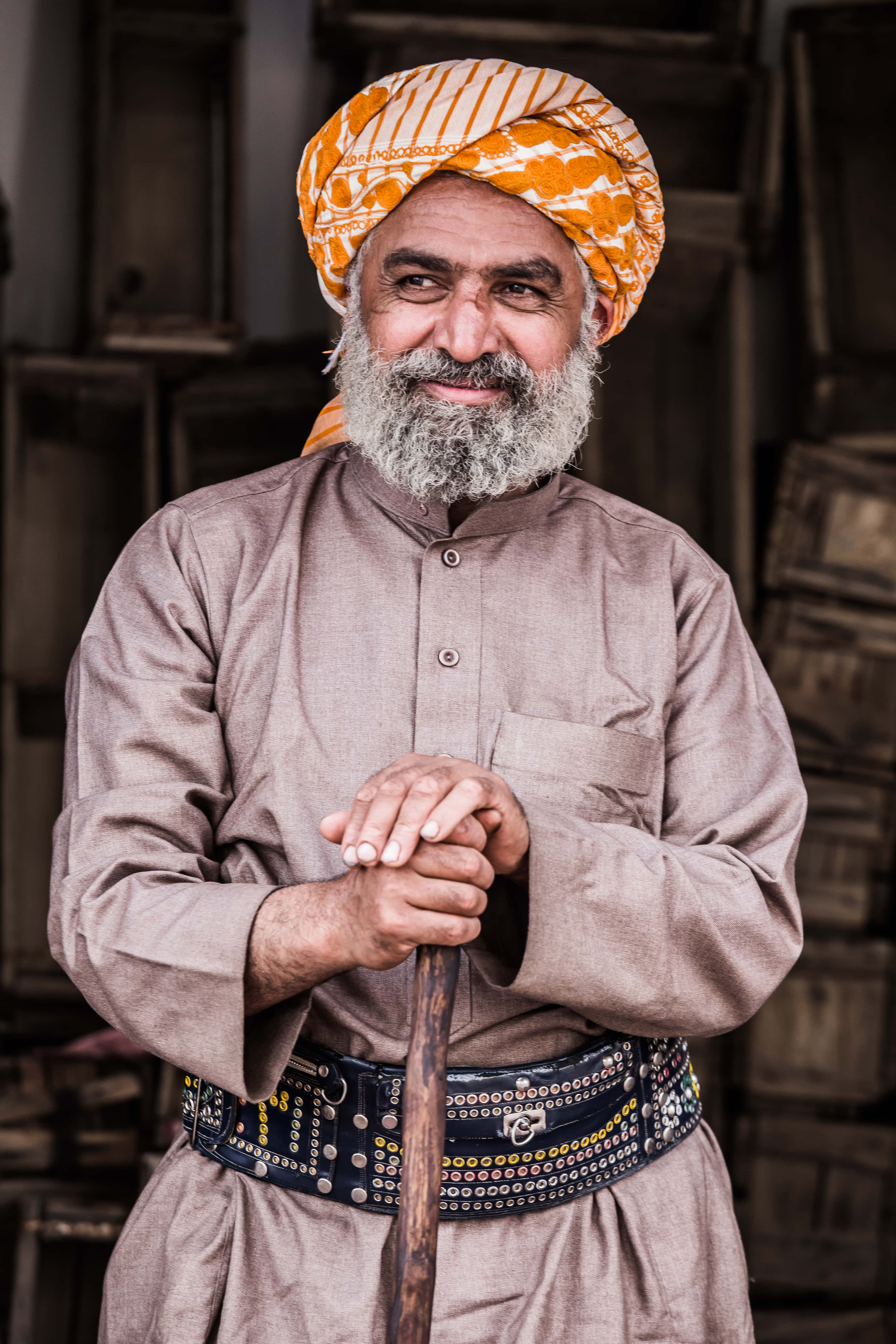 old arab man, turban, white beard, 5K Phone Wallpaper