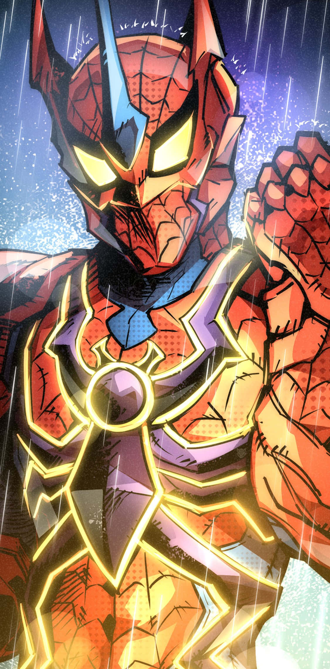 arachnid, comic book style, glowing yellow eyes, Full HD Phone Wallpaper