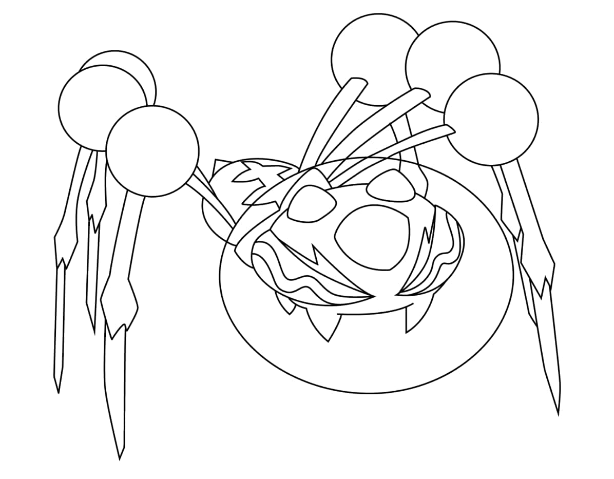 Araquanid, black and white line drawing, stylized spider, SD Desktop Wallpaper