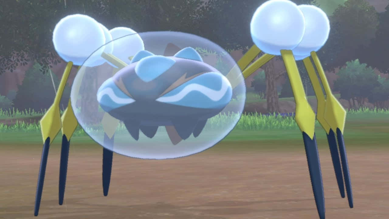 Araquanid, blue and white, glowing orbs on its legs, HD Desktop Wallpaper