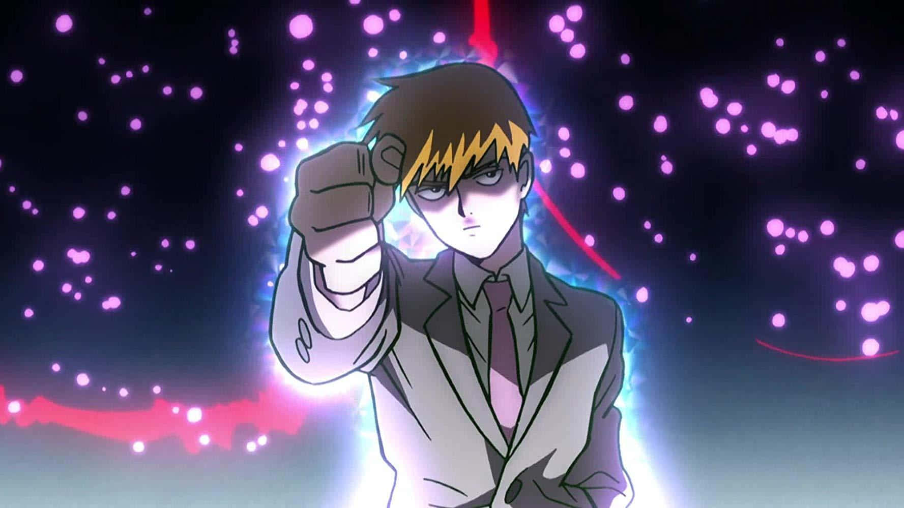 Arataka Reigen, suit, glowing energy, HD Desktop Wallpaper