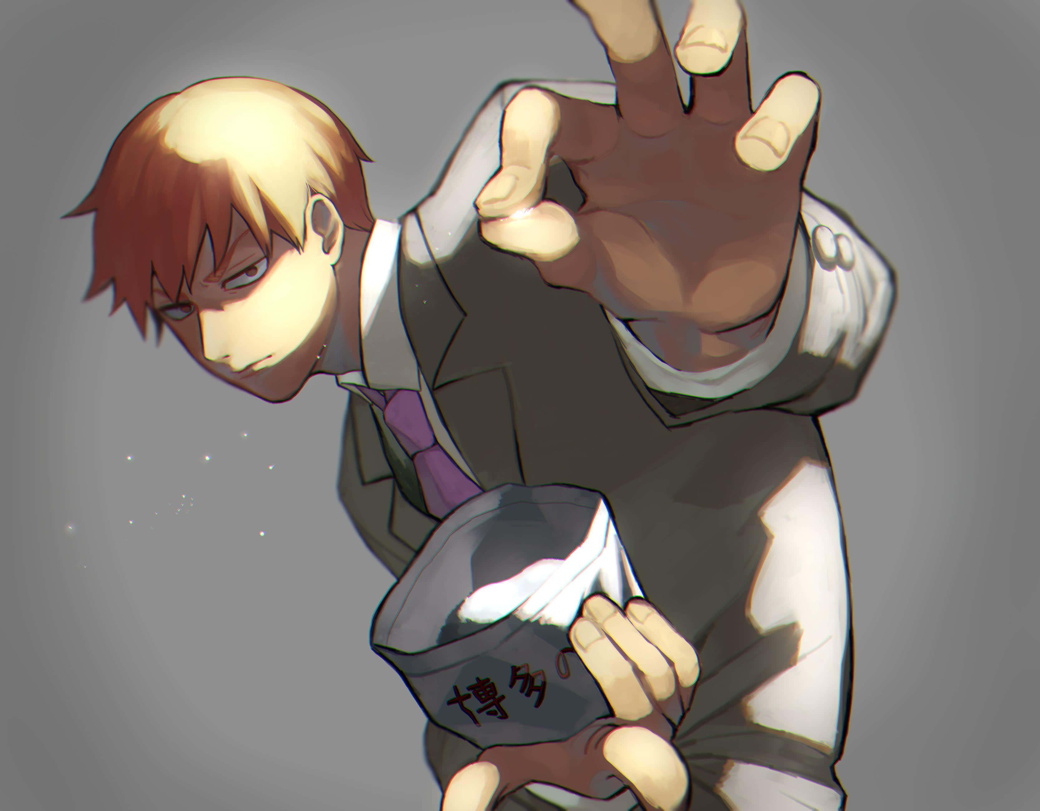 Arataka Reigen, suit, hat, 2K Desktop Wallpaper