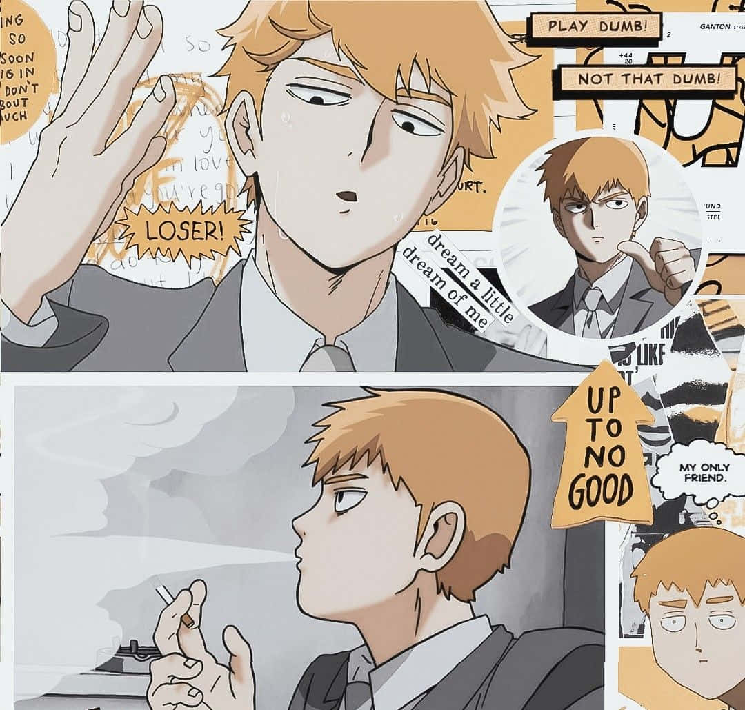 Arataka Reigen, orange hair, cigarette, SD Desktop Wallpaper