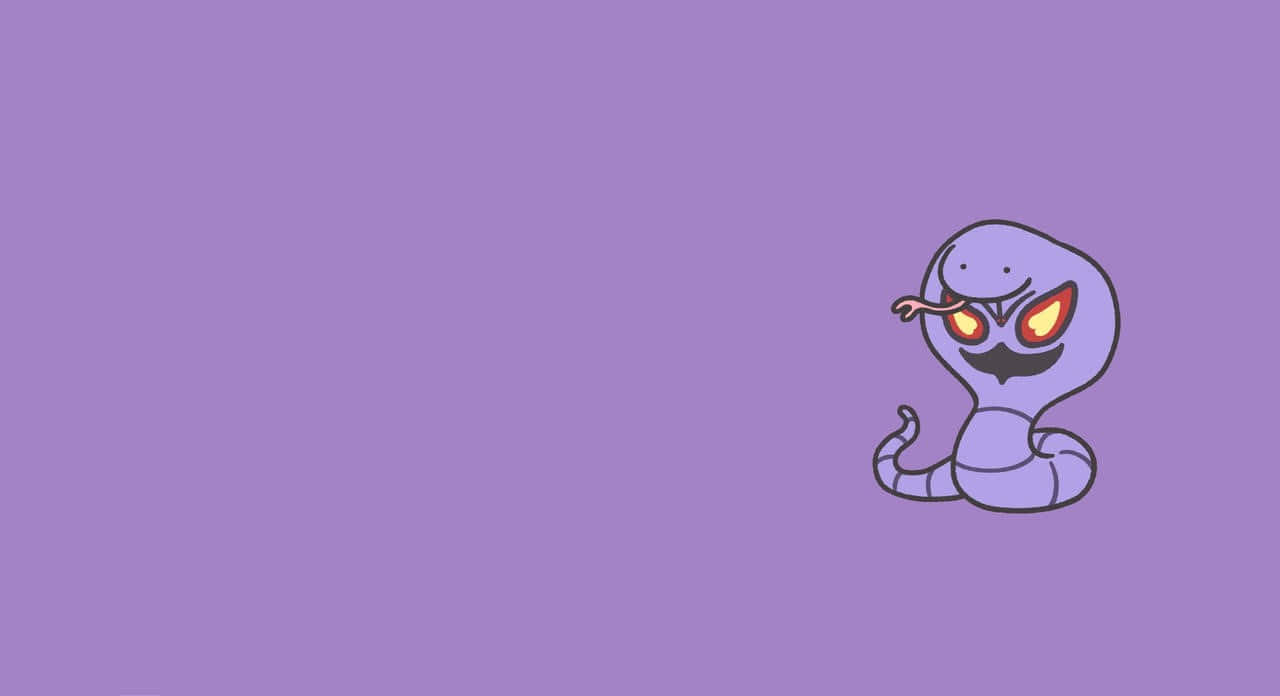 Arbok, purple background, glowing orange eyes, HD Desktop Wallpaper