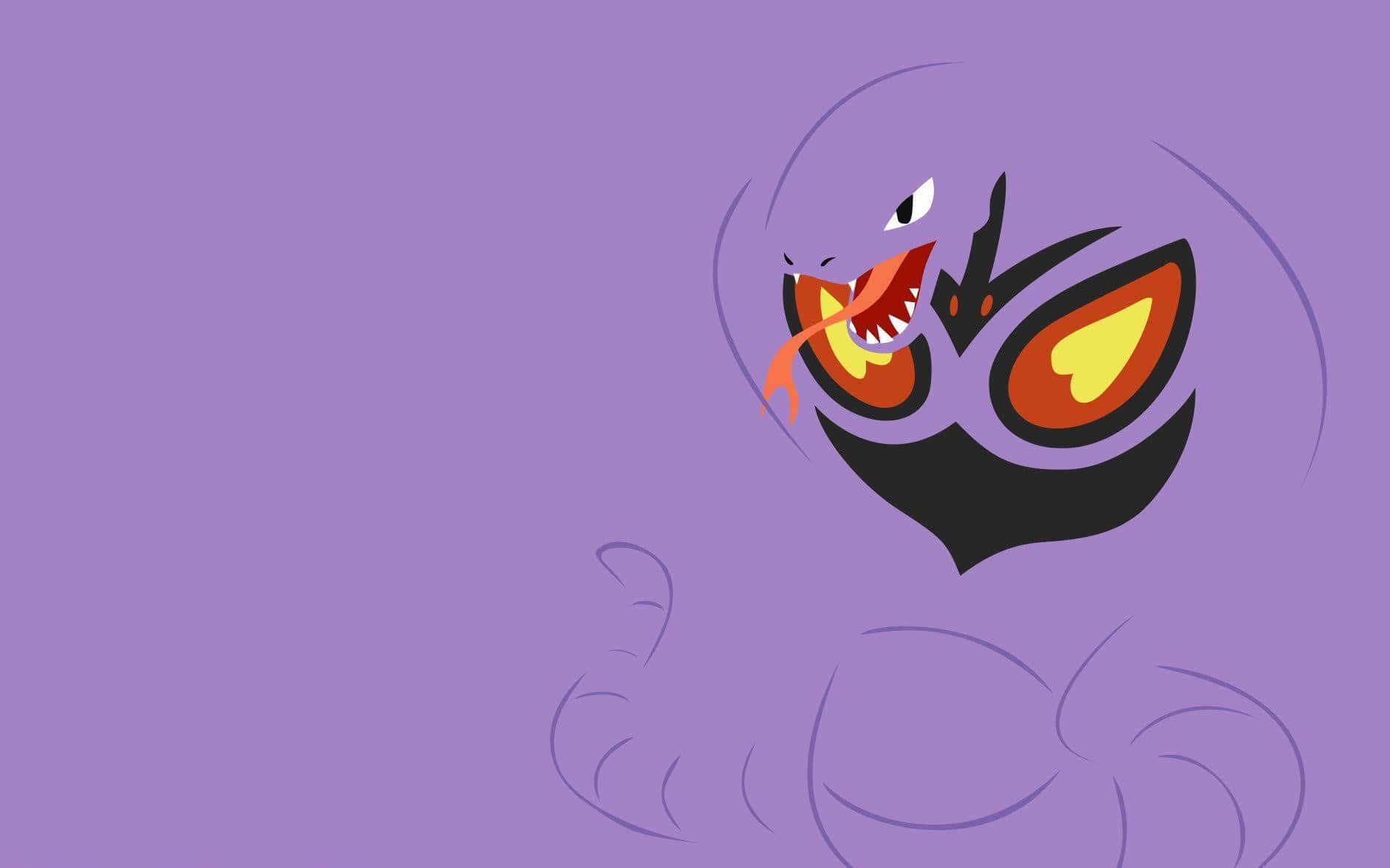 Arbok, purple background, glowing orange eyes, HD Desktop Wallpaper