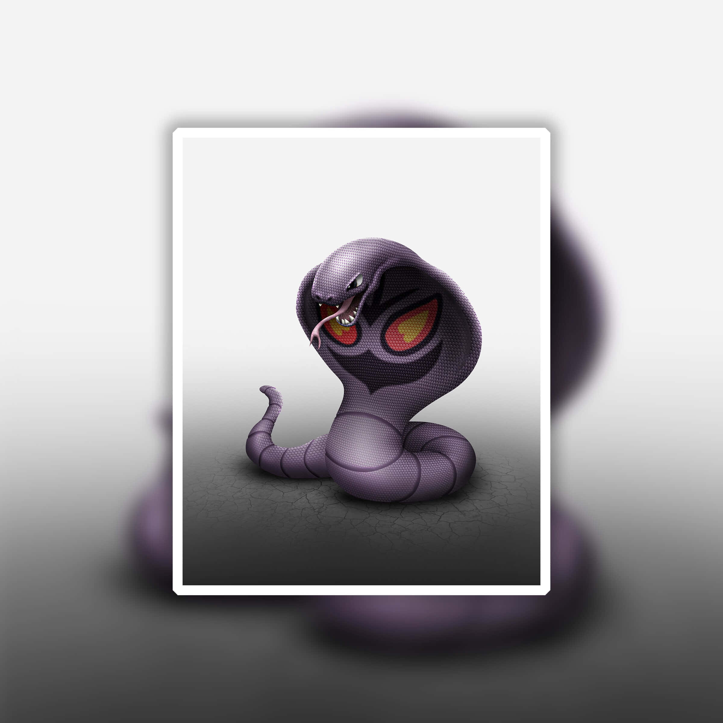 Arbok, purple cobra, glowing red eyes, Full HD Desktop Wallpaper