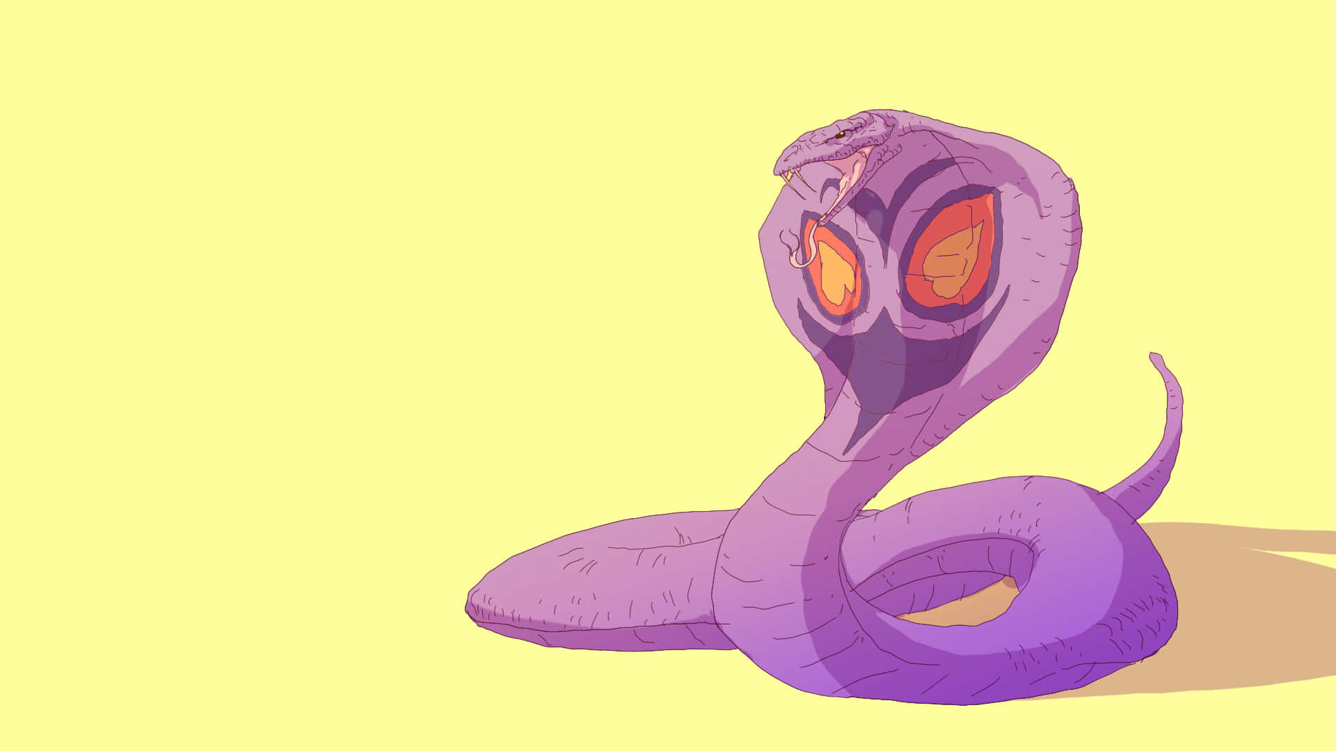 Arbok, purple cobra, glowing orange eyes, Full HD Desktop Wallpaper