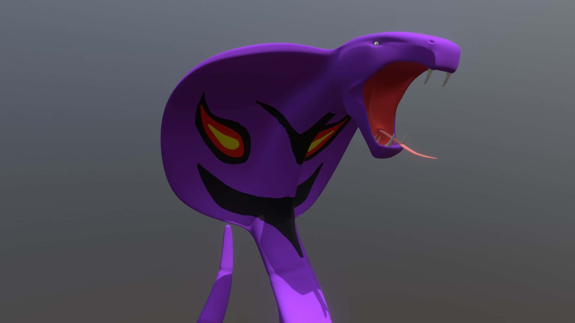 Arbok, purple cobra, glowing orange eyes, Full HD Desktop Wallpaper