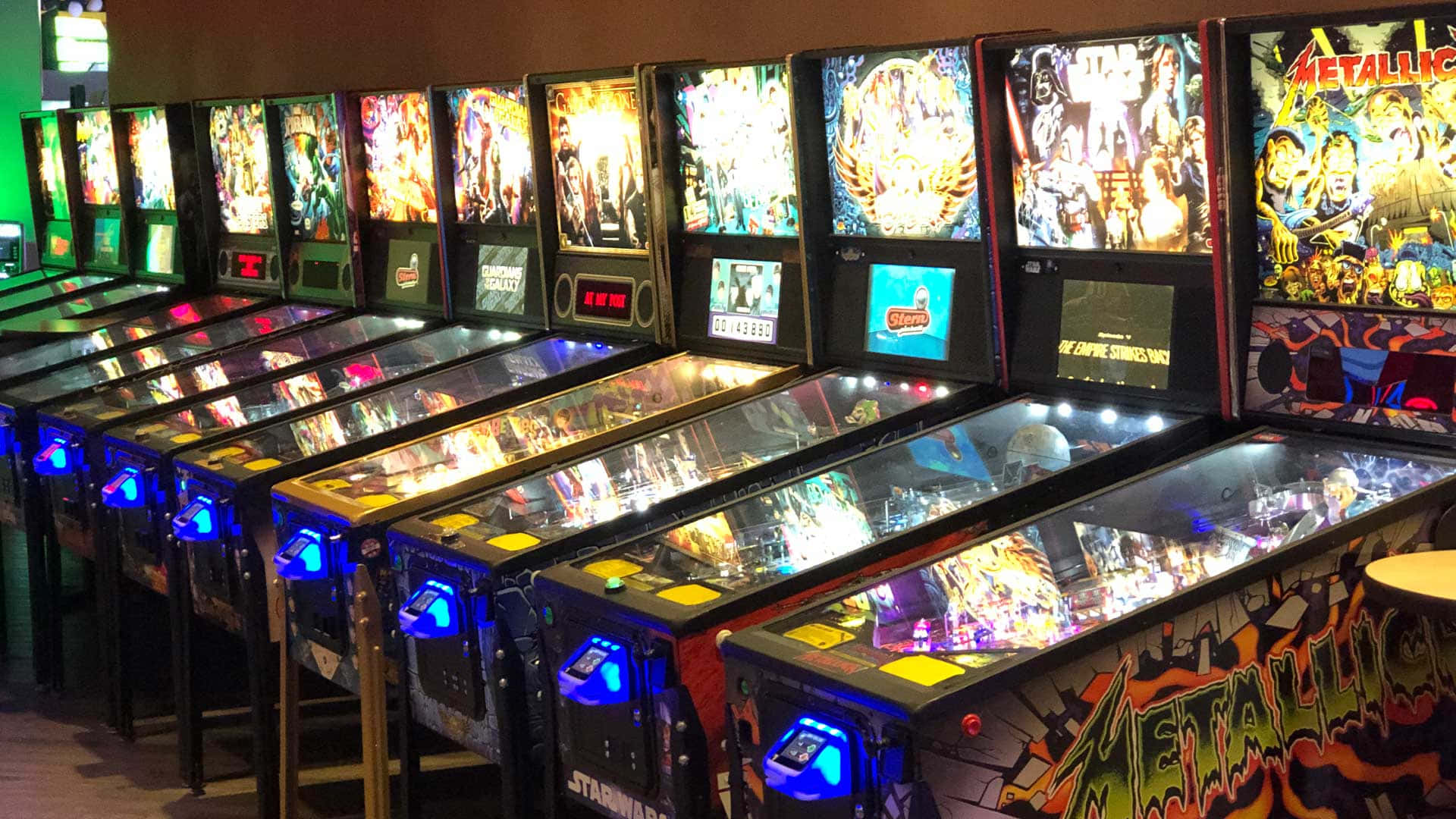 vintage pinball machines, retro arcade, colorful artwork, Full HD Desktop Wallpaper