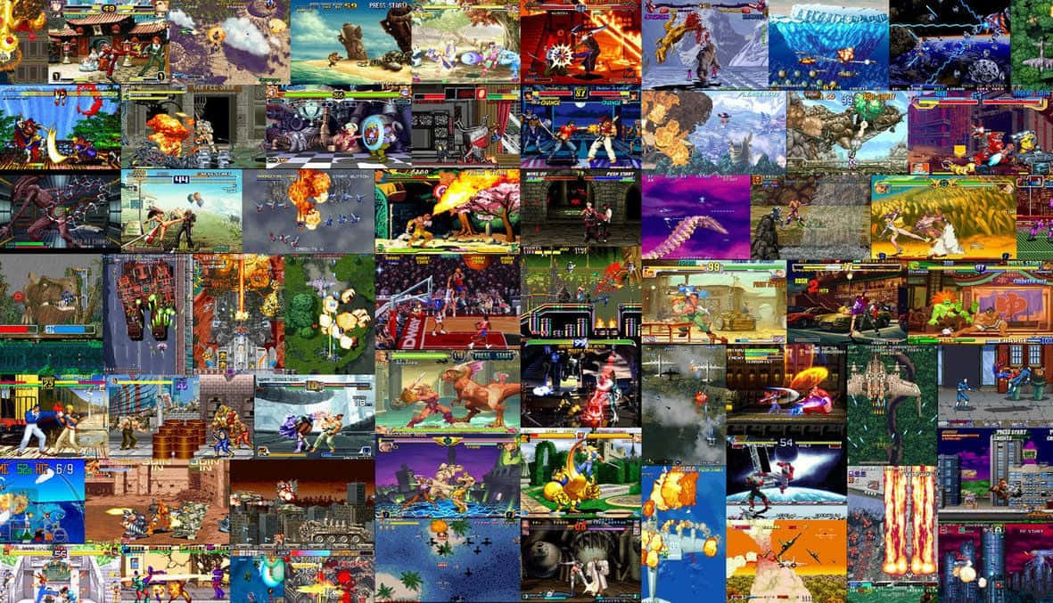 80s, retro arcade, 2D fighting game, SD Desktop Wallpaper