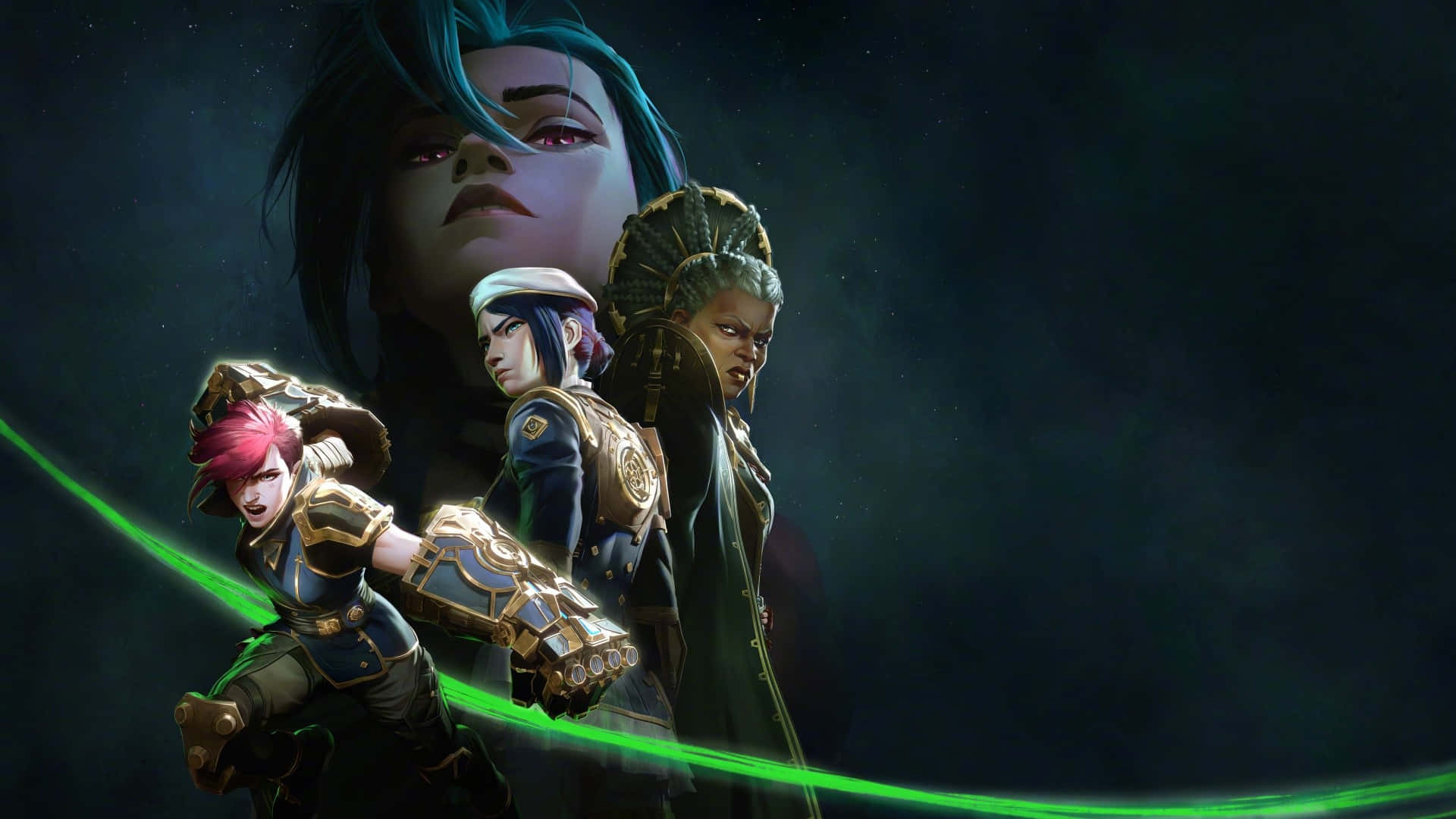 Arcane Season 2, fantasy warriors, dark cosmic setting, Full HD Desktop Wallpaper
