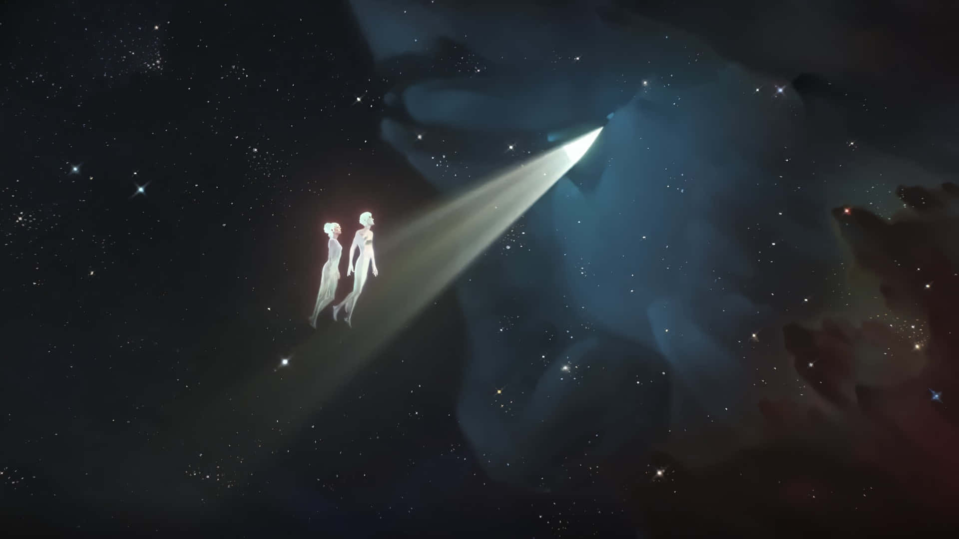 Arcane Season 2, underwater scene, glowing humanoid figures, Full HD Desktop Wallpaper