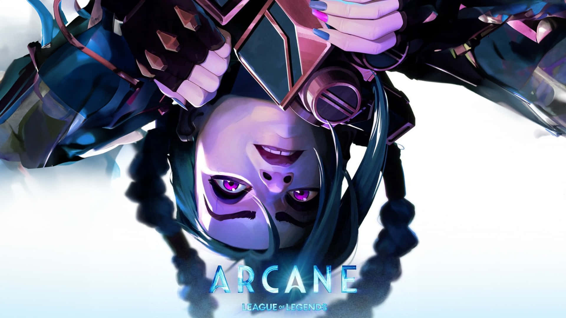 Arcane Season Two, purple eyes, dark braids, Full HD Desktop Wallpaper