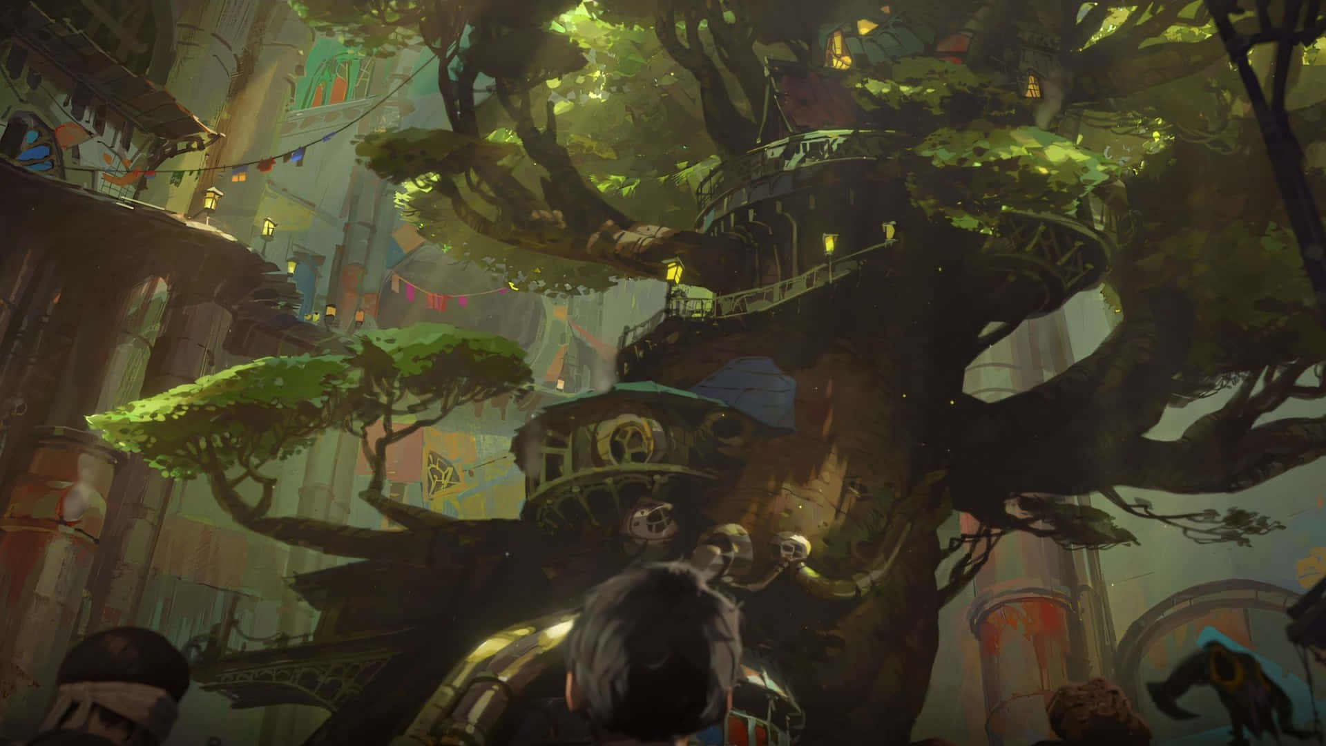 Arcane Season 2, treehouse hideout, colossal tree, Full HD Desktop Wallpaper