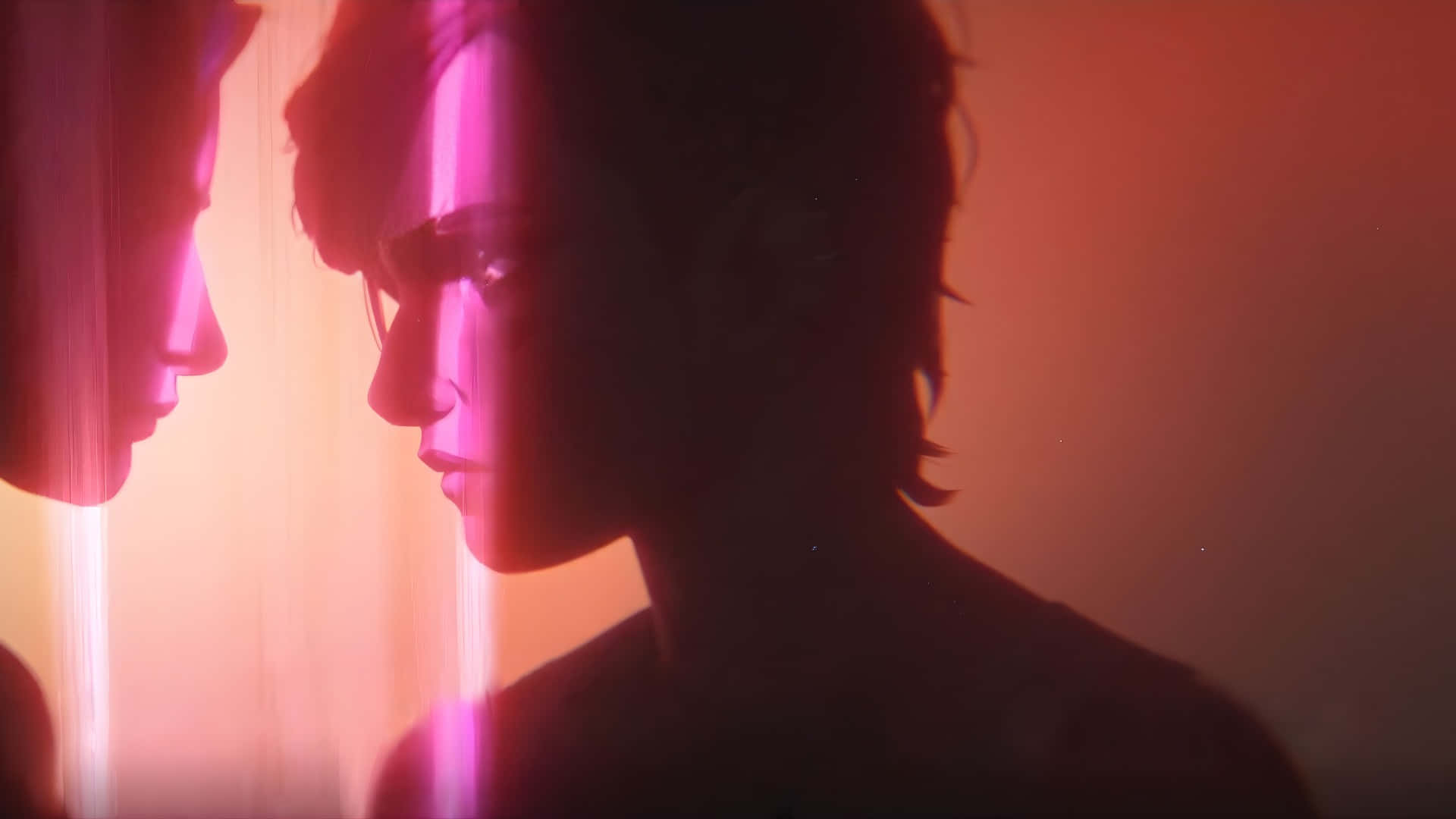 Arcane Season 2, silhouetted figures, warmly lit room, Full HD Desktop Wallpaper