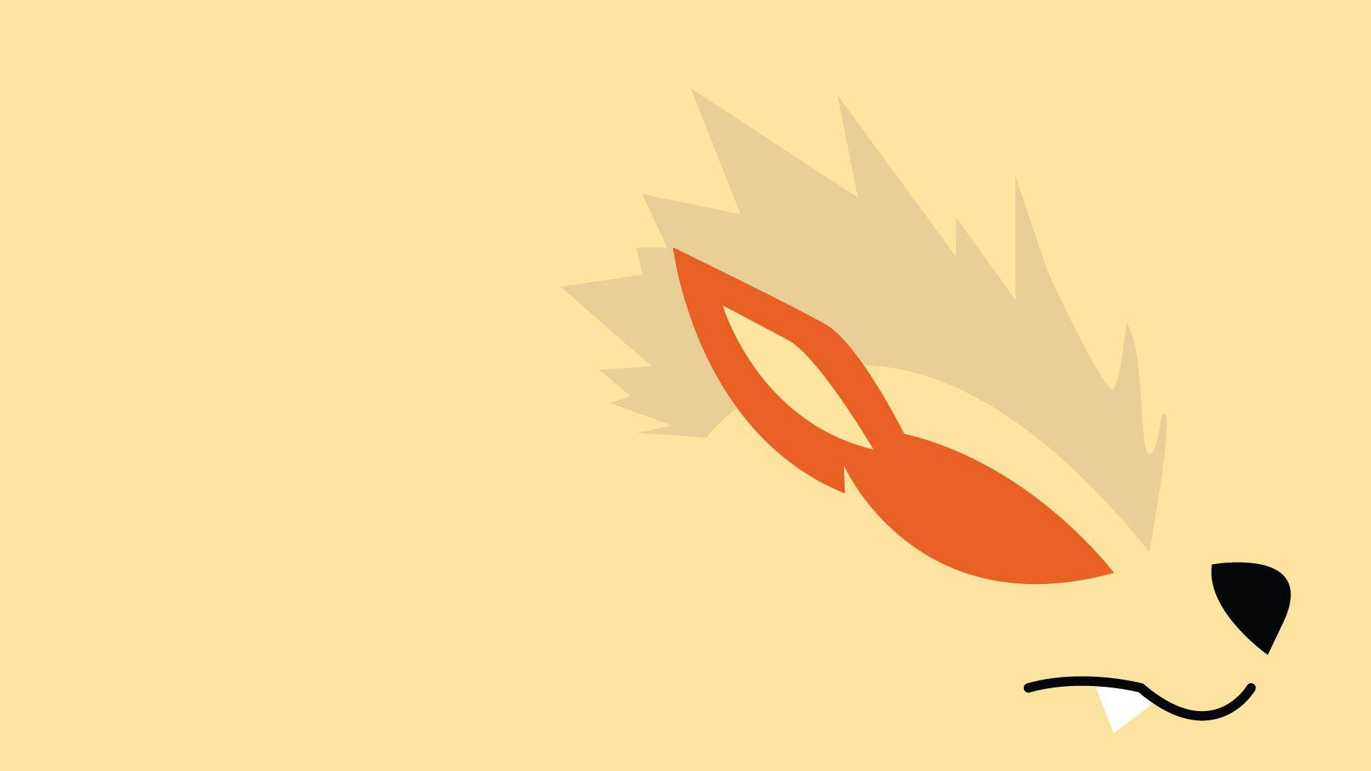 Arcanine, orange ear, black eye, Full HD Desktop Wallpaper