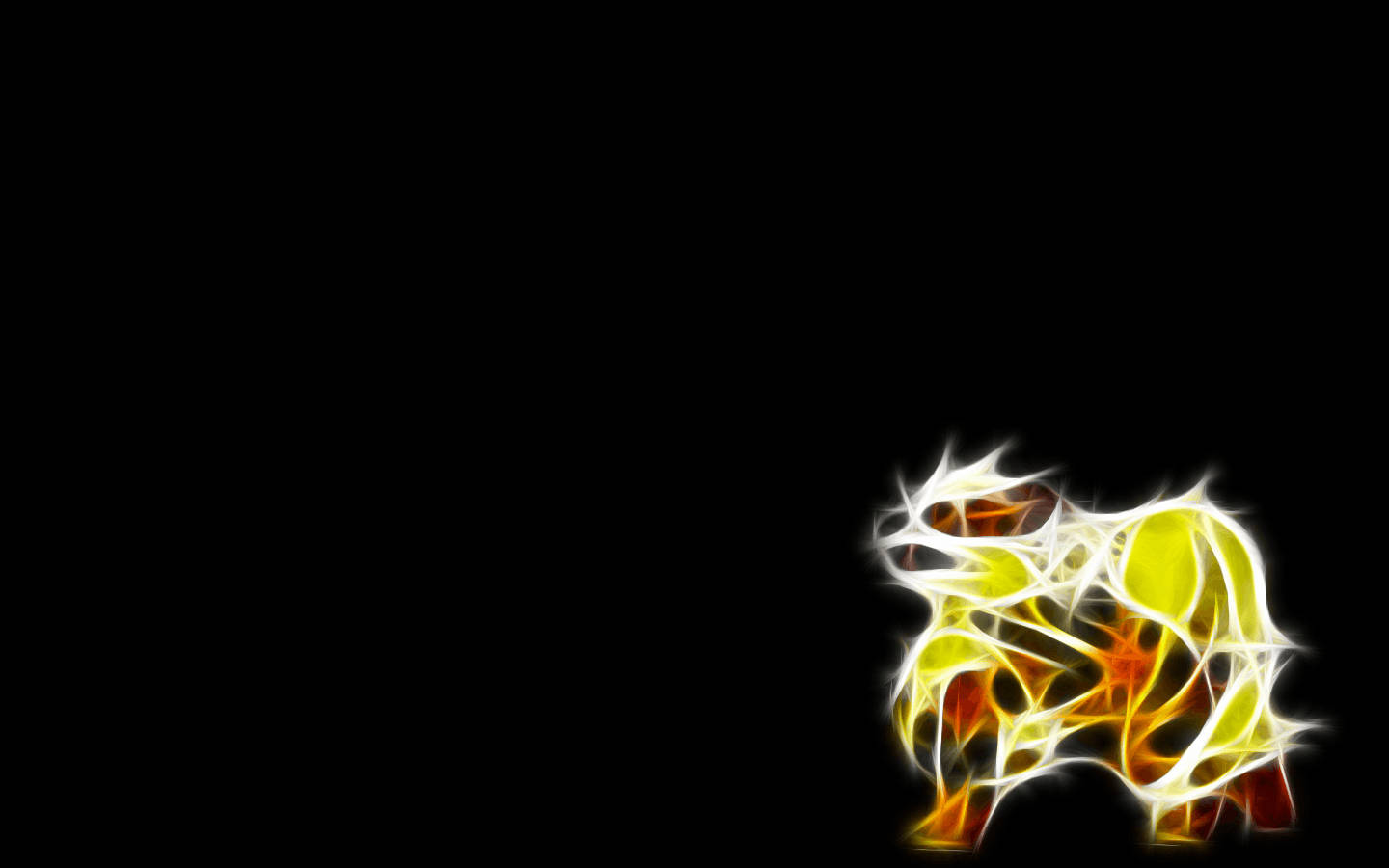 Arcanine, glowing yellow lines, fiery yellow, HD Desktop Wallpaper