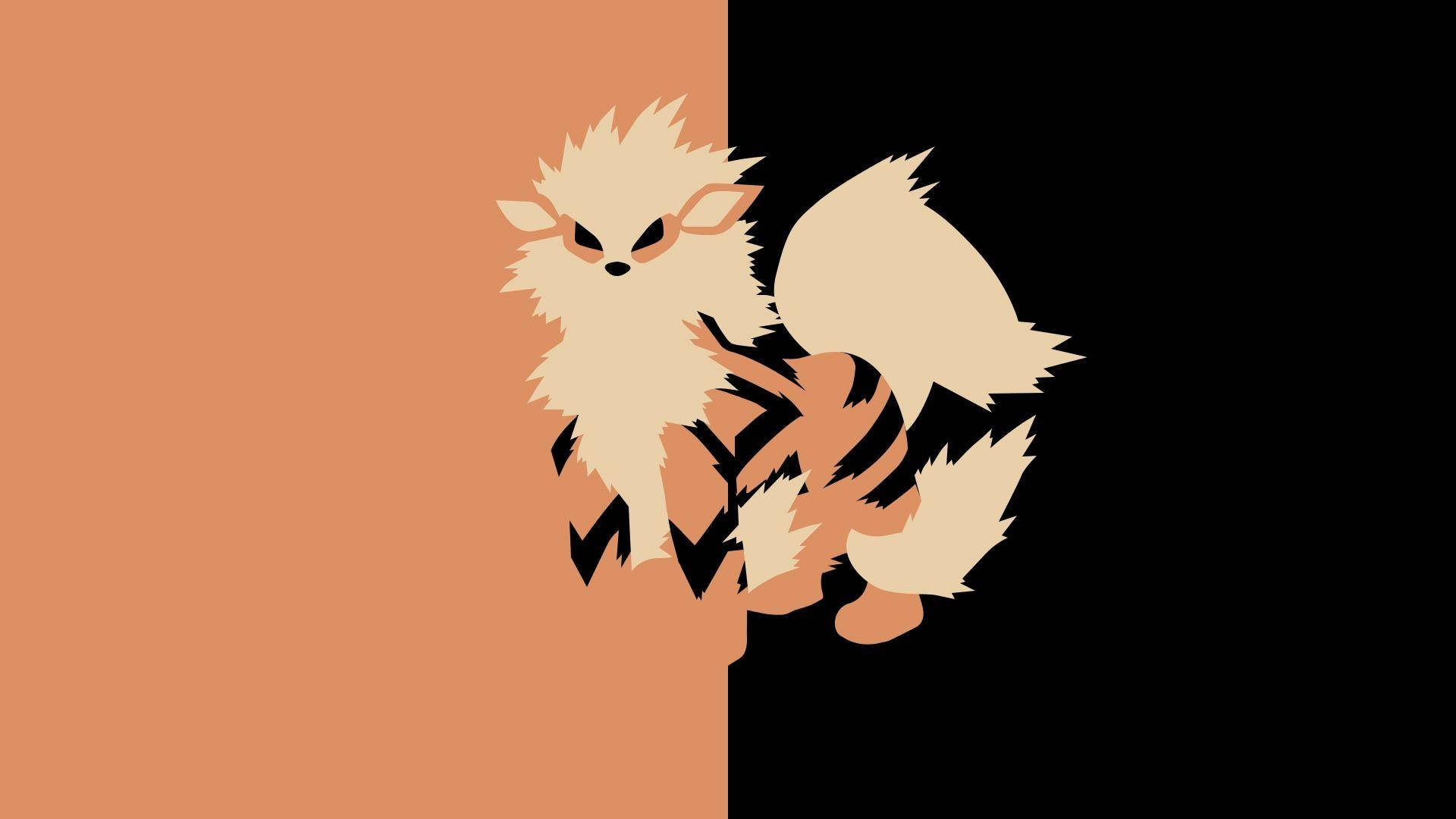 Arcanine, orange, black, Full HD Desktop Wallpaper