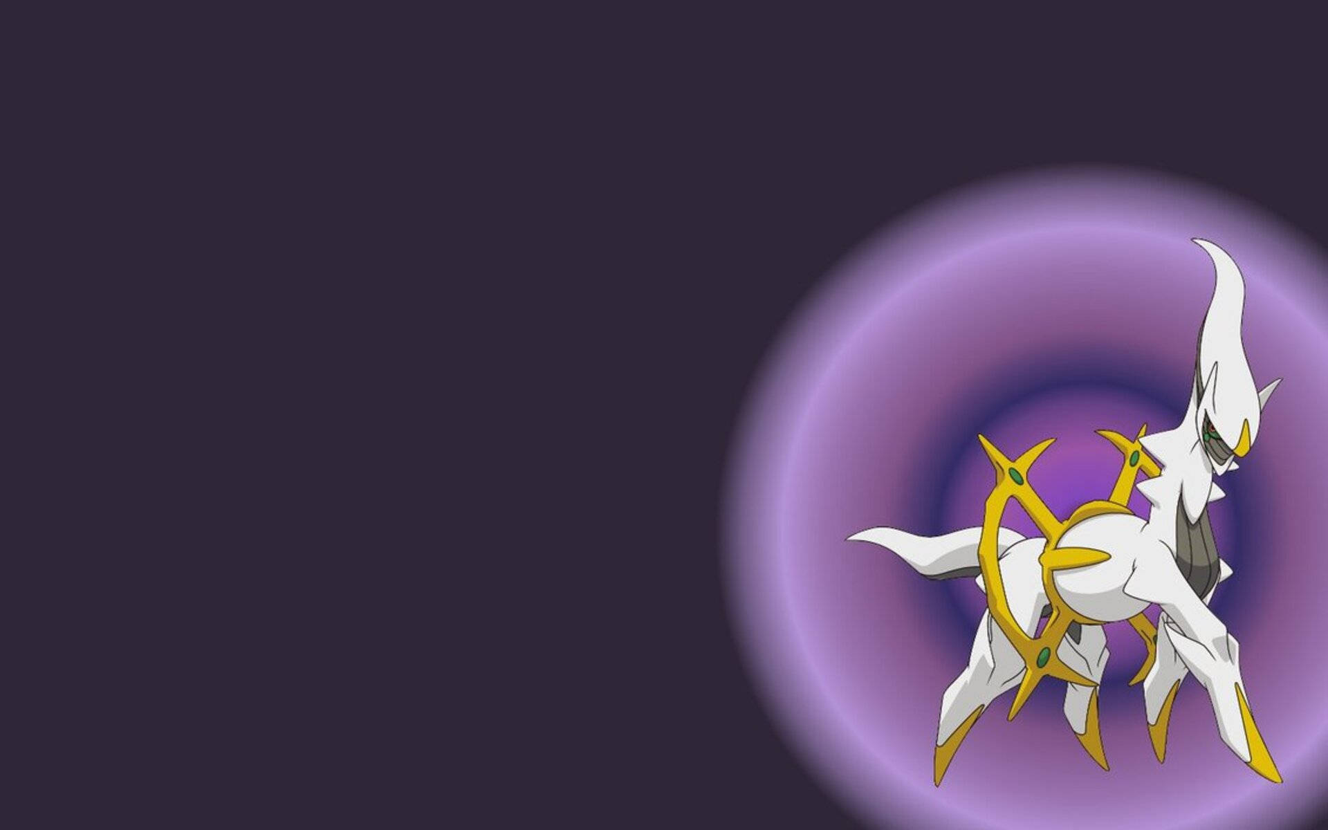 Arceus, purple energy sphere, white and gold anime creature, Full HD Desktop Wallpaper
