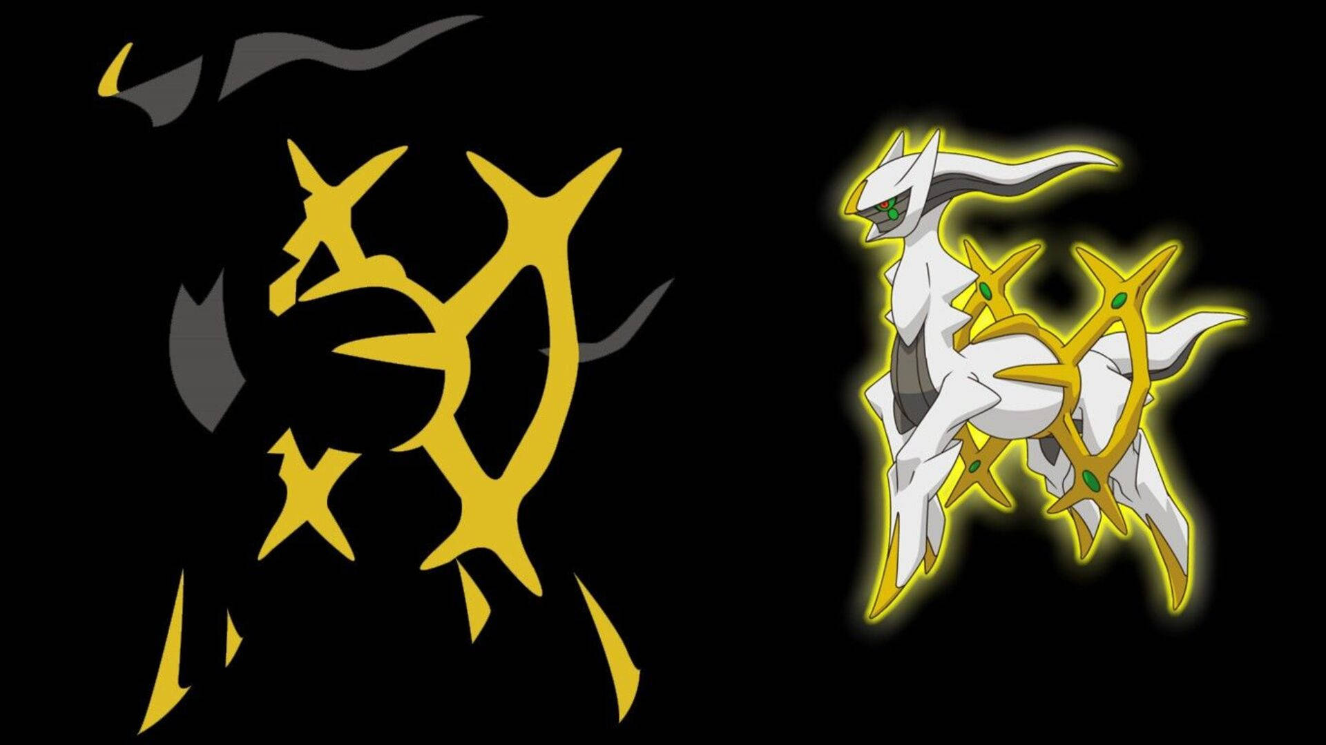 Arceus, white and gold, star-like appendages, Full HD Desktop Wallpaper