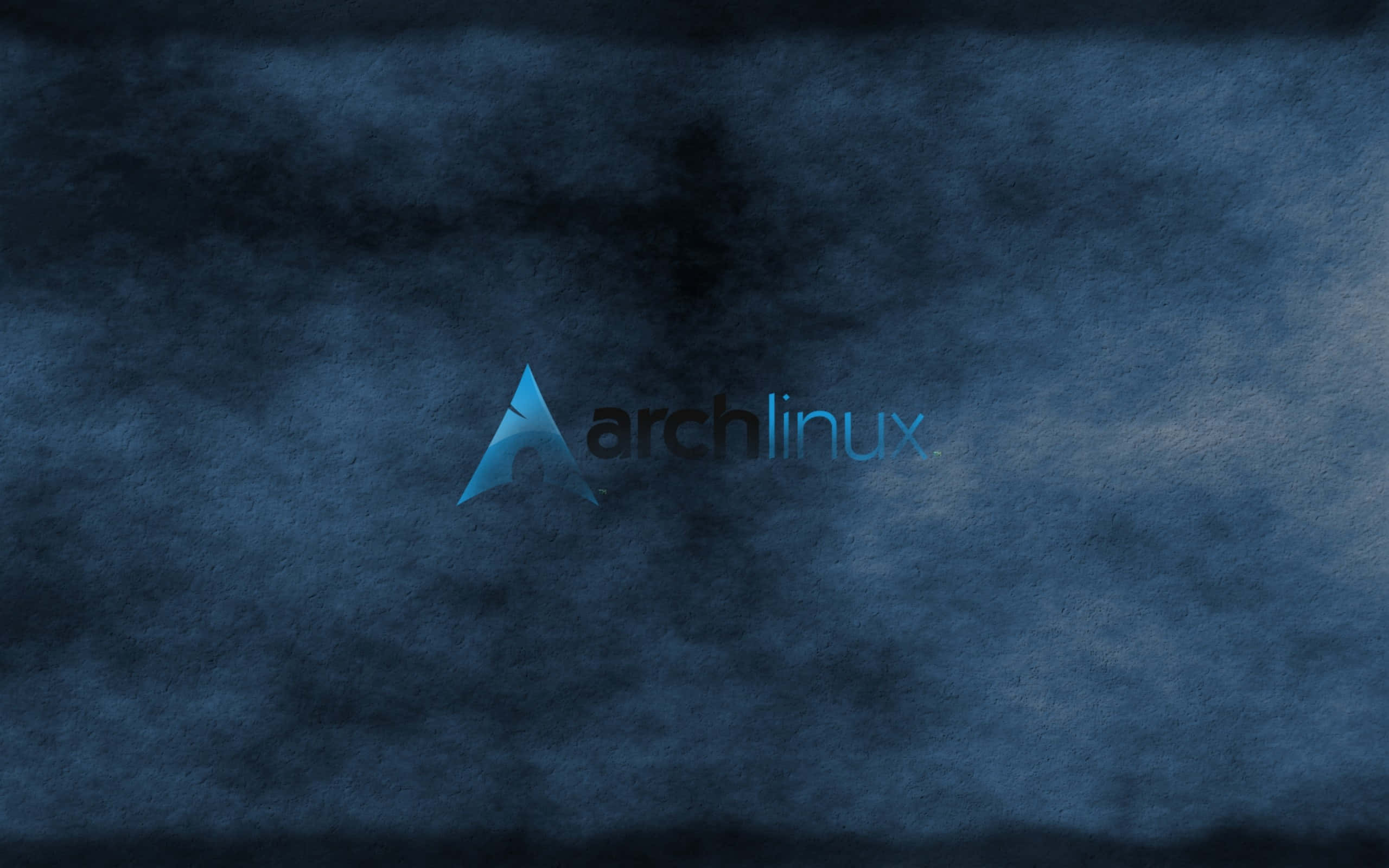 Arch Linux, dark blue, cloudy background, 2K Desktop Wallpaper