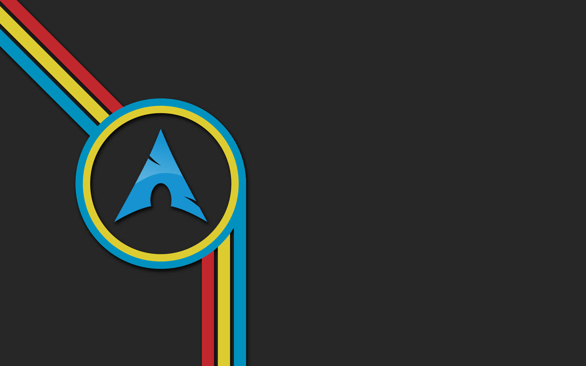 Arch Linux, blue arrow logo, yellow circle, Full HD Desktop Wallpaper