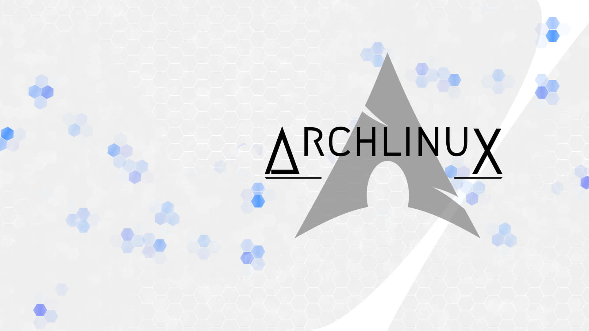 Arch Linux, gray triangle, blue hexagons, Full HD Desktop Wallpaper