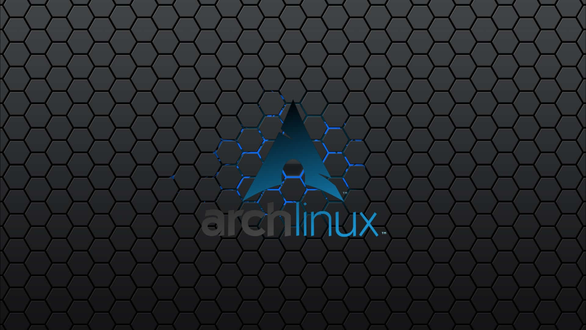 Arch Linux, blue, dark hexagonal grid pattern, Full HD Desktop Wallpaper