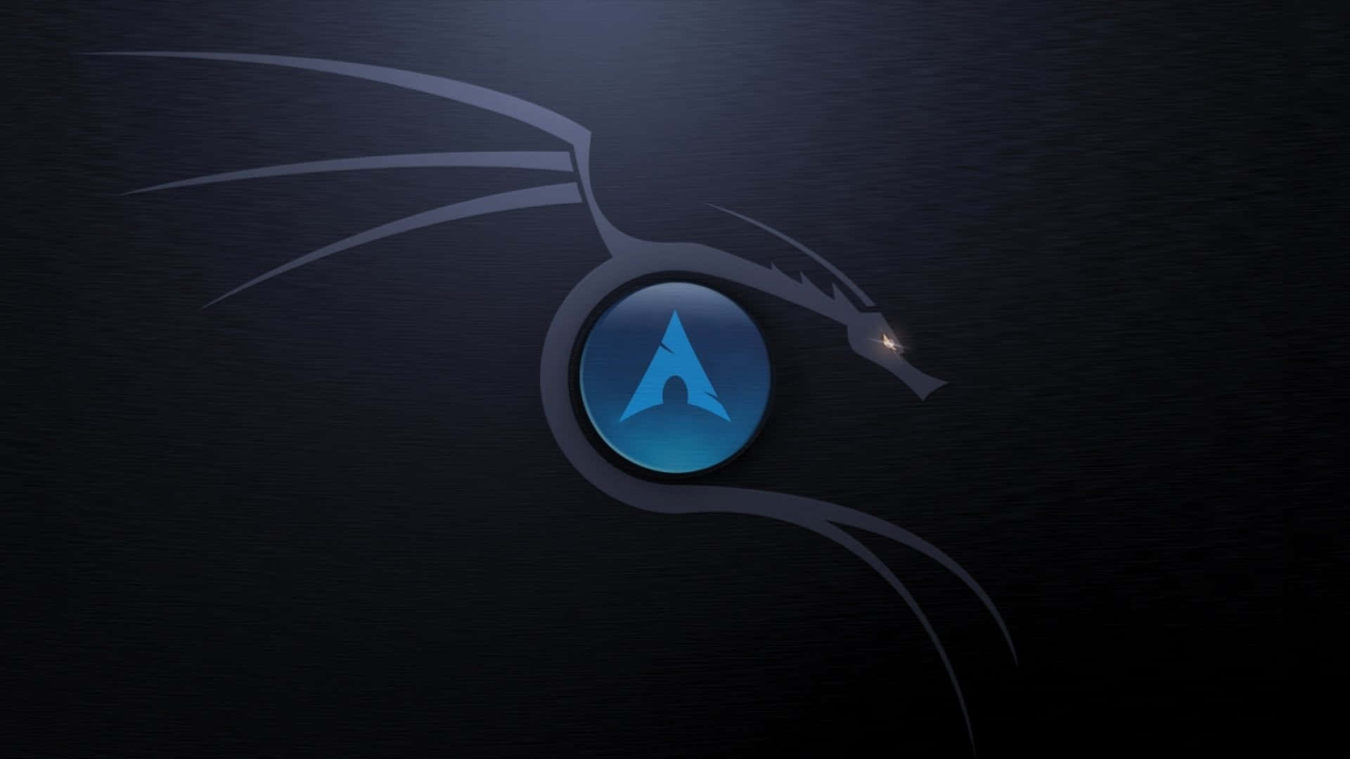 Arch Linux, glowing blue triangle logo, stylized dragon eye, Full HD Desktop Wallpaper