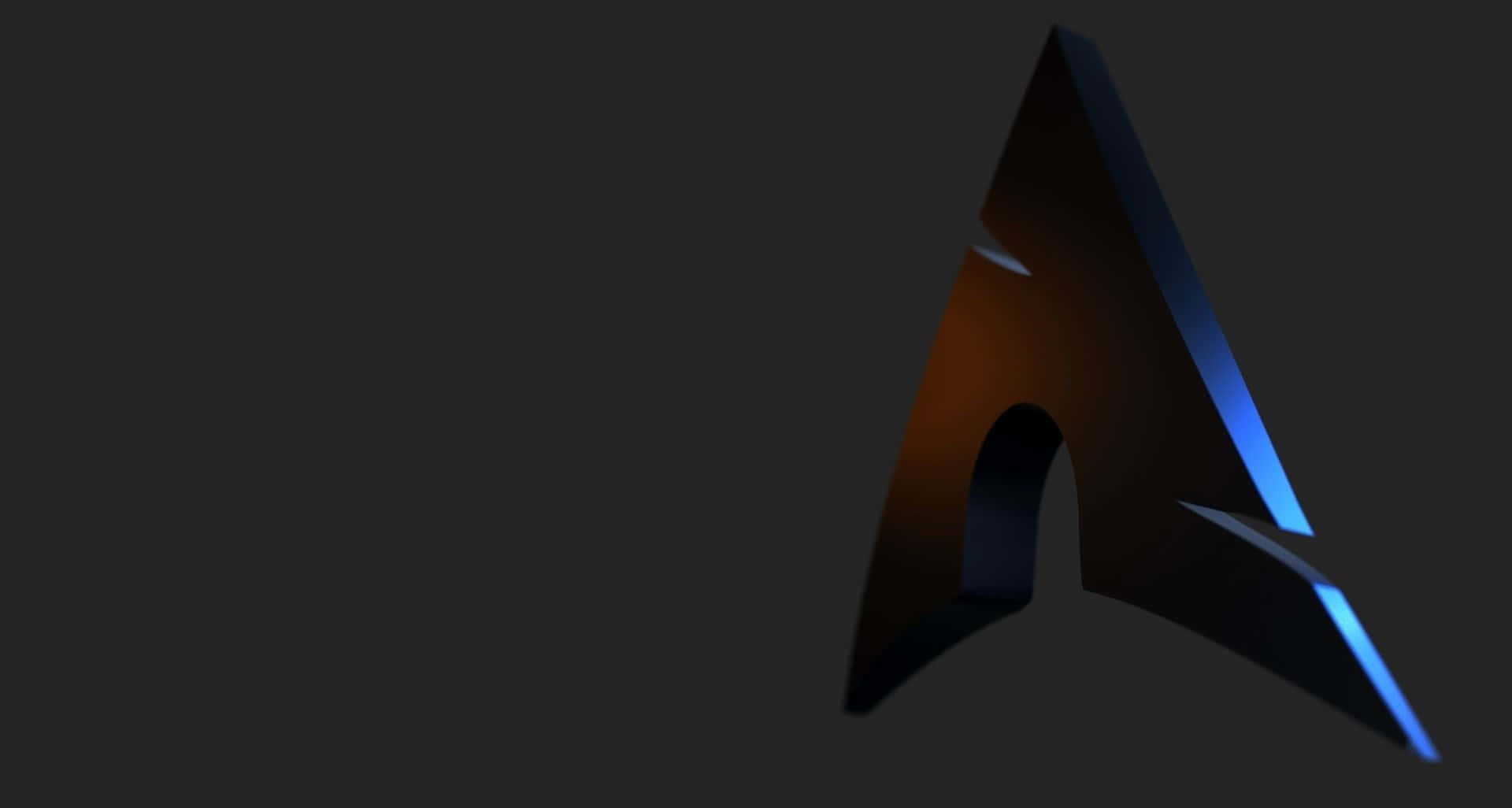Arch Linux, 3d-rendered stylized letter A, blue and orange highlights, Full HD Desktop Wallpaper