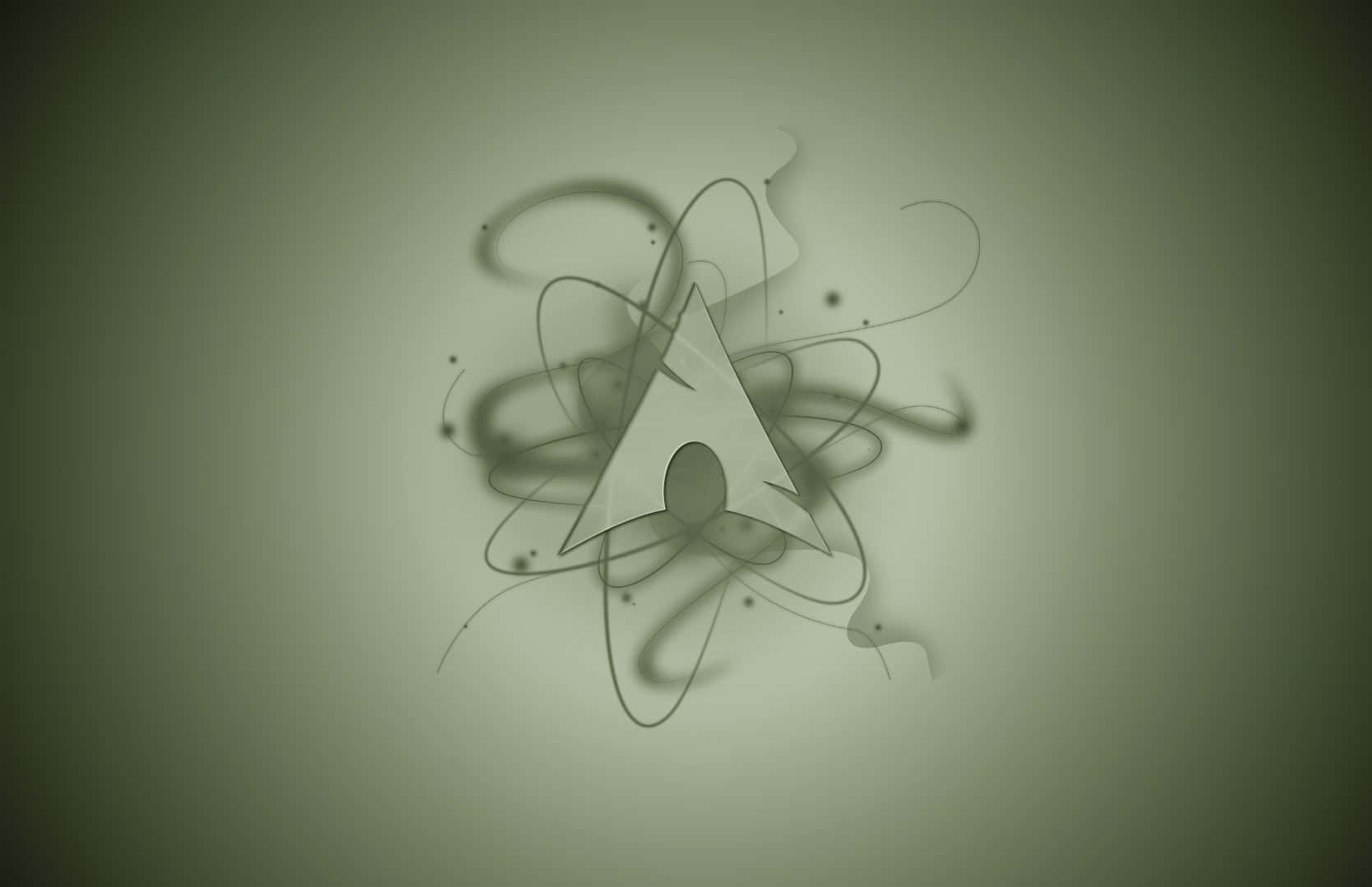 Arch Linux, triangular symbol, swirling smoke-like lines, HD Desktop Wallpaper