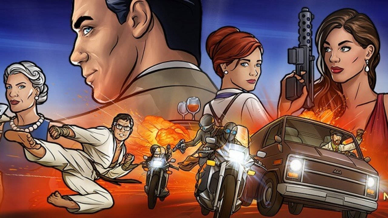 Archer, motorcycles, van, HD Desktop Wallpaper
