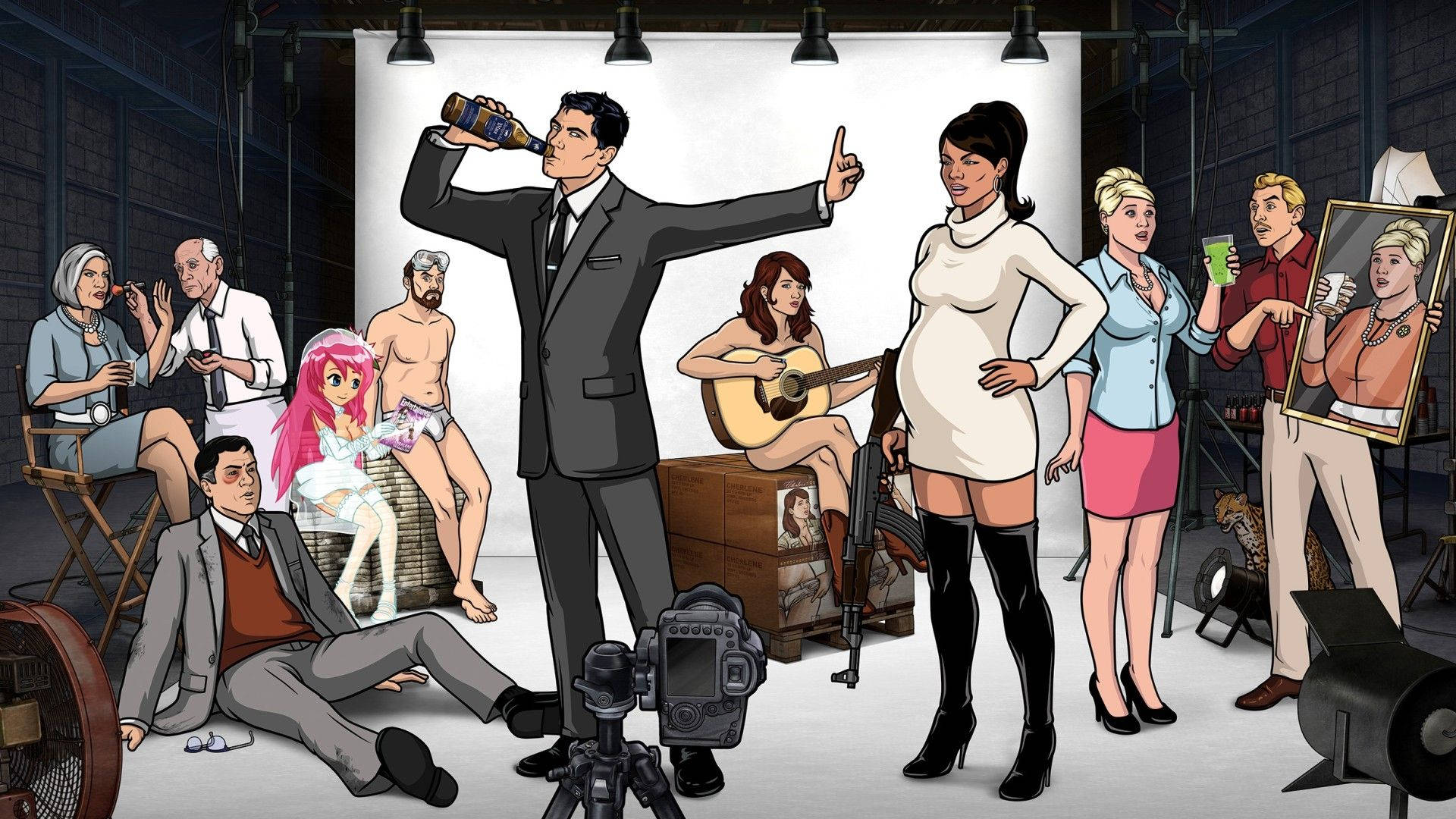Archer, characters, studio scene, Full HD Desktop Wallpaper