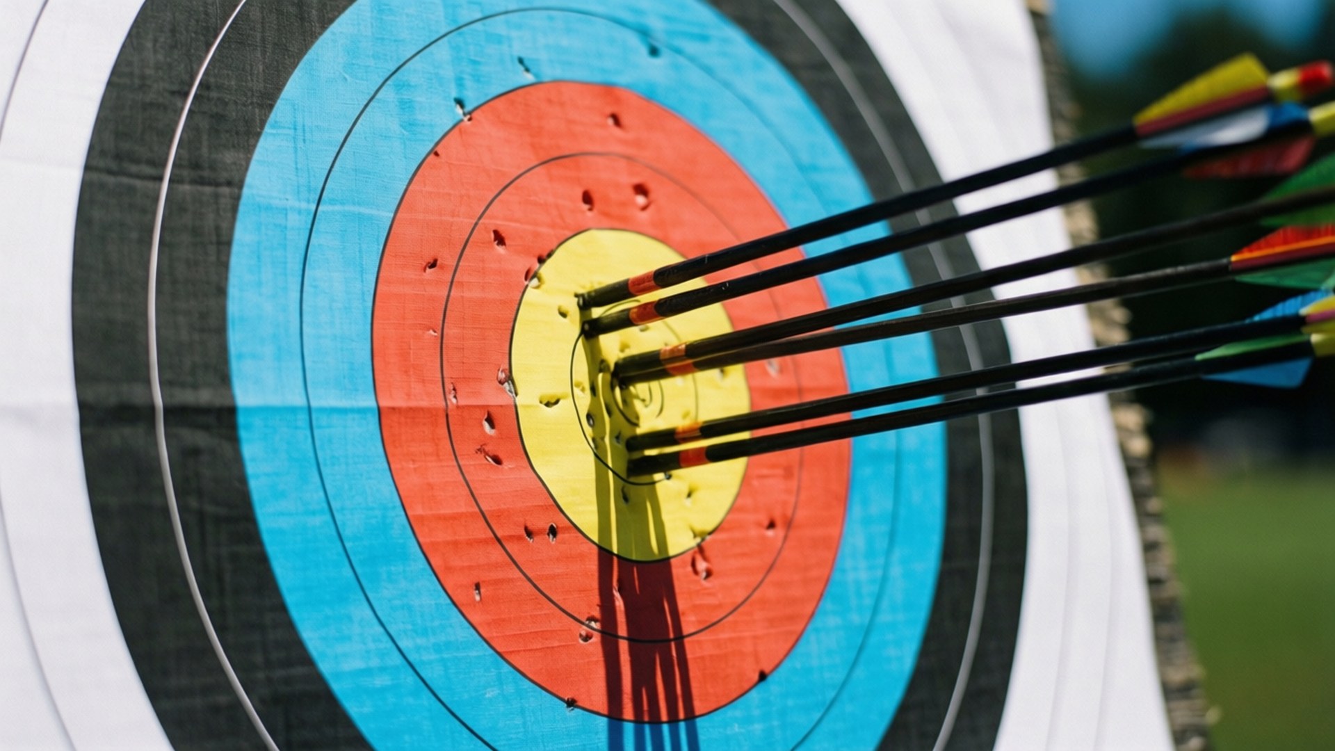 bullseye target, arrows, concentric rings, Full HD Desktop Wallpaper