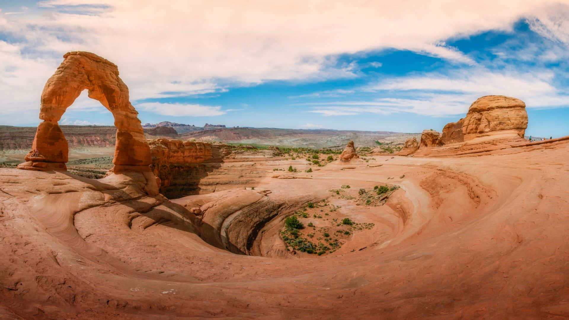 spiraling crater, arch, sandstone arch, Full HD Desktop Wallpaper