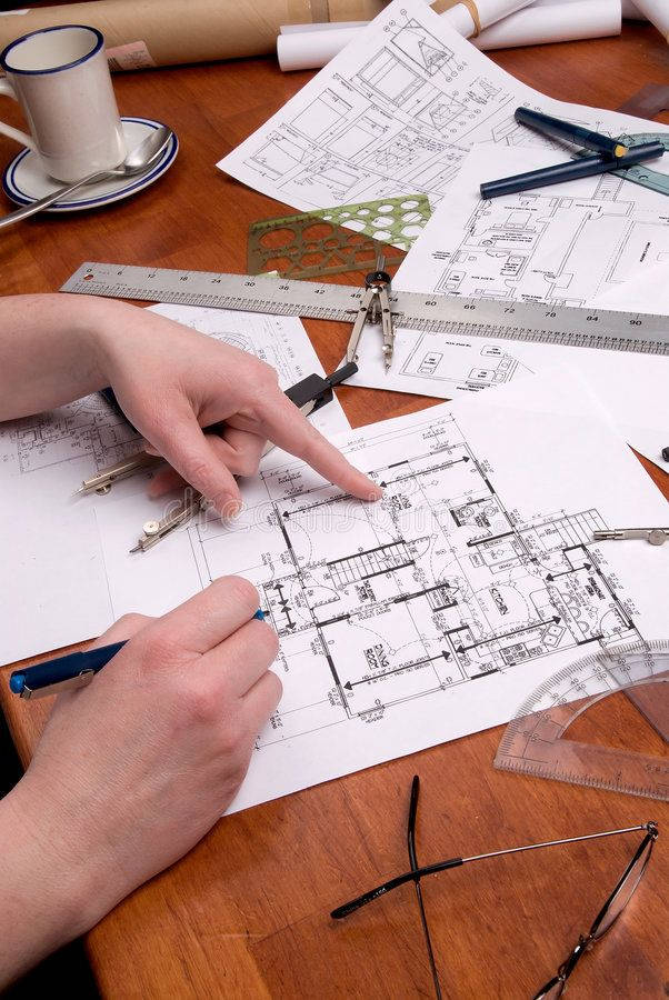 architect, blueprints, wooden desk, SD Phone Wallpaper