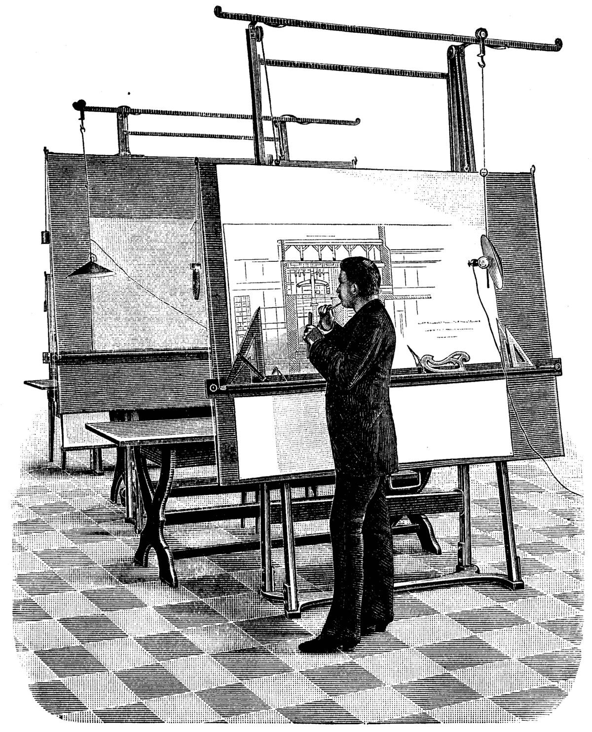 Architect Life After BIM, black and white, vintage workshop, HD Phone Wallpaper