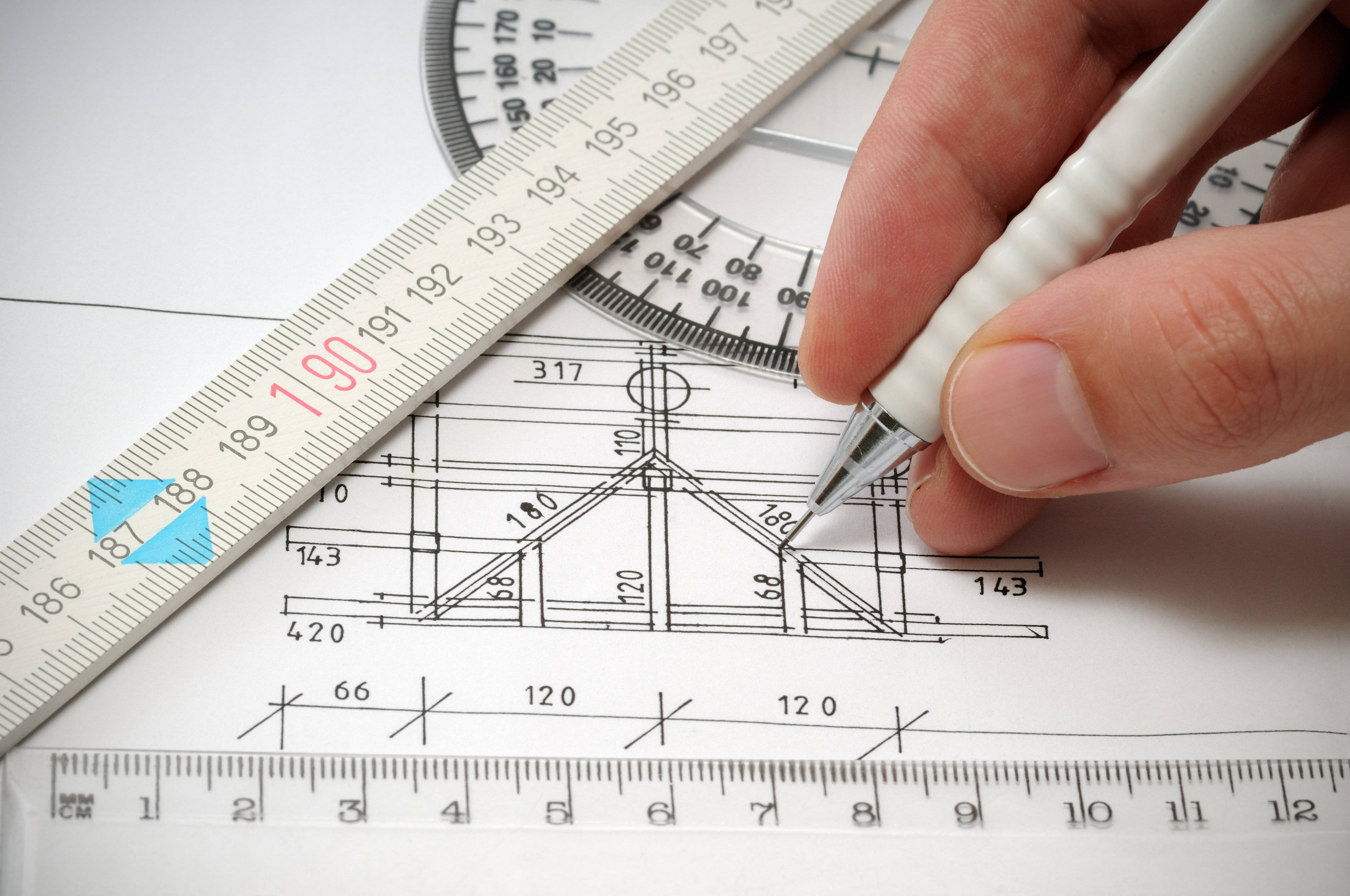 architect, blueprints, rulers, 4K Desktop Wallpaper