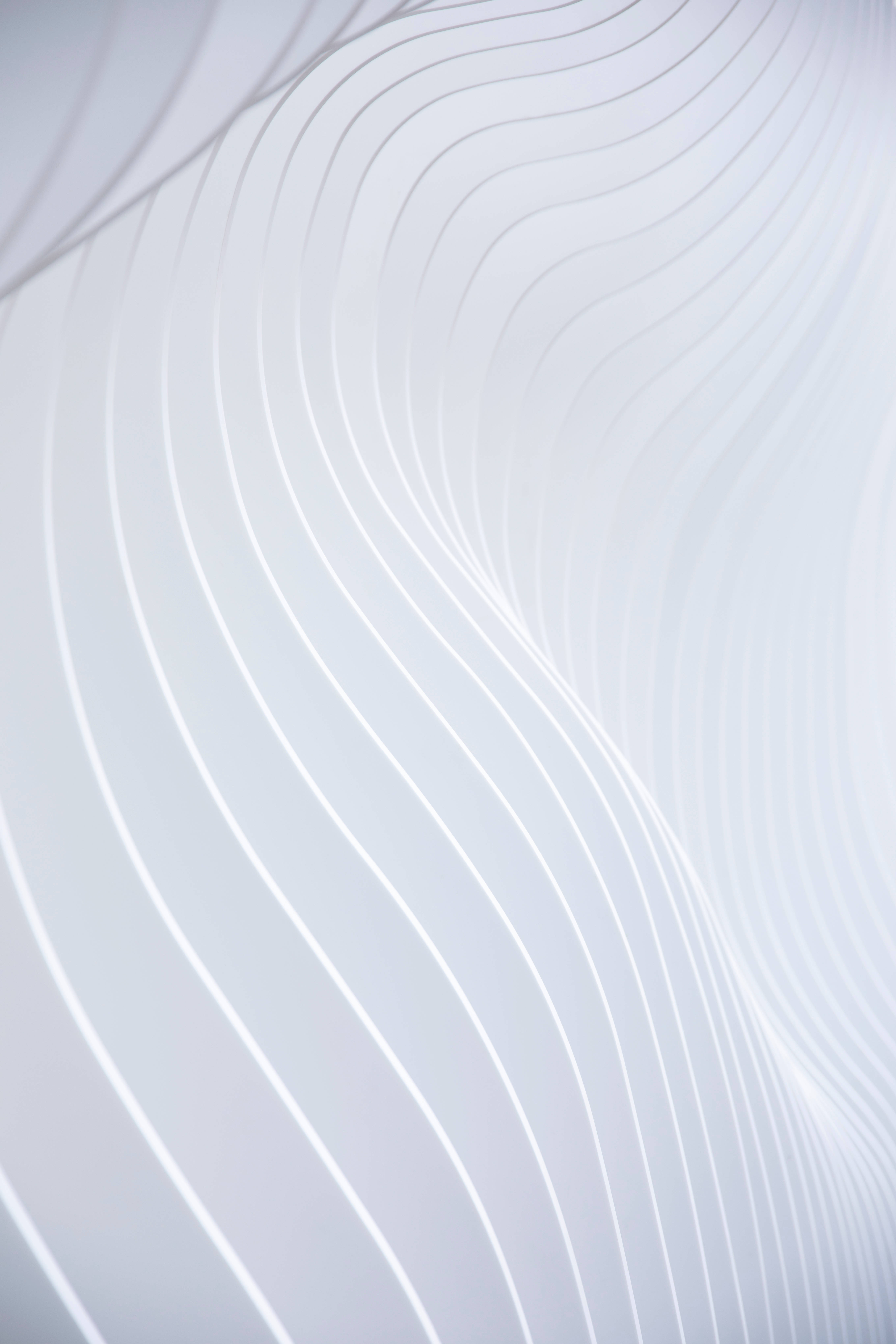 white pattern curves architecture, soft flowing white lines, minimalist gradient background, 5K Phone Wallpaper