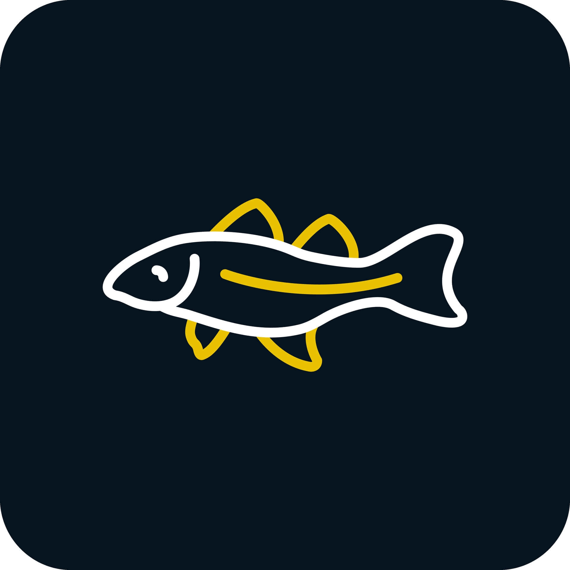 Arctic Cod, white outline, yellow accents, Full HD Desktop Wallpaper